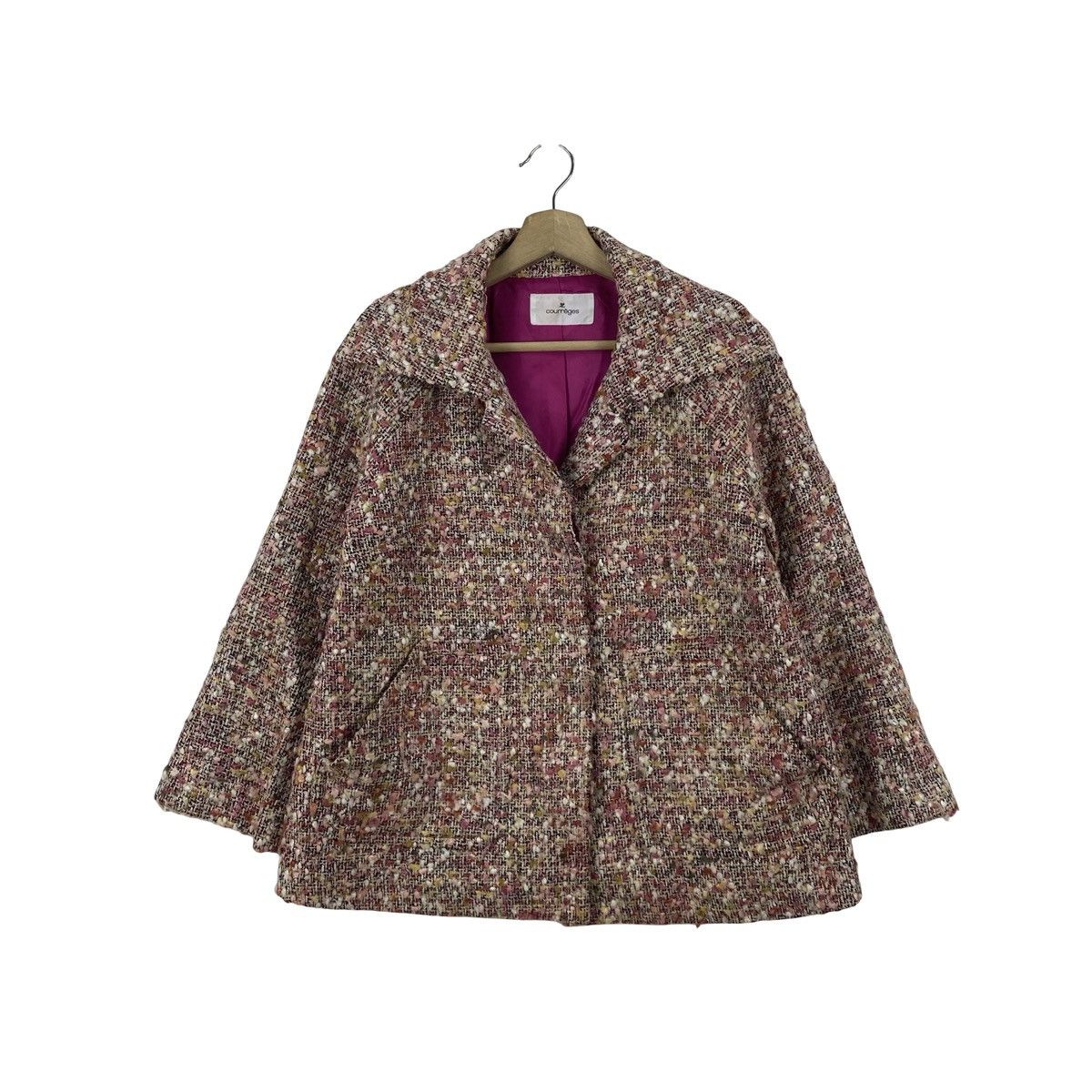 Courreges Vintage COURREGES TWEED Jacket Cropped Coat Paris Designer Size M / US 6-8 / IT 42-44 - 1 Thumbnail