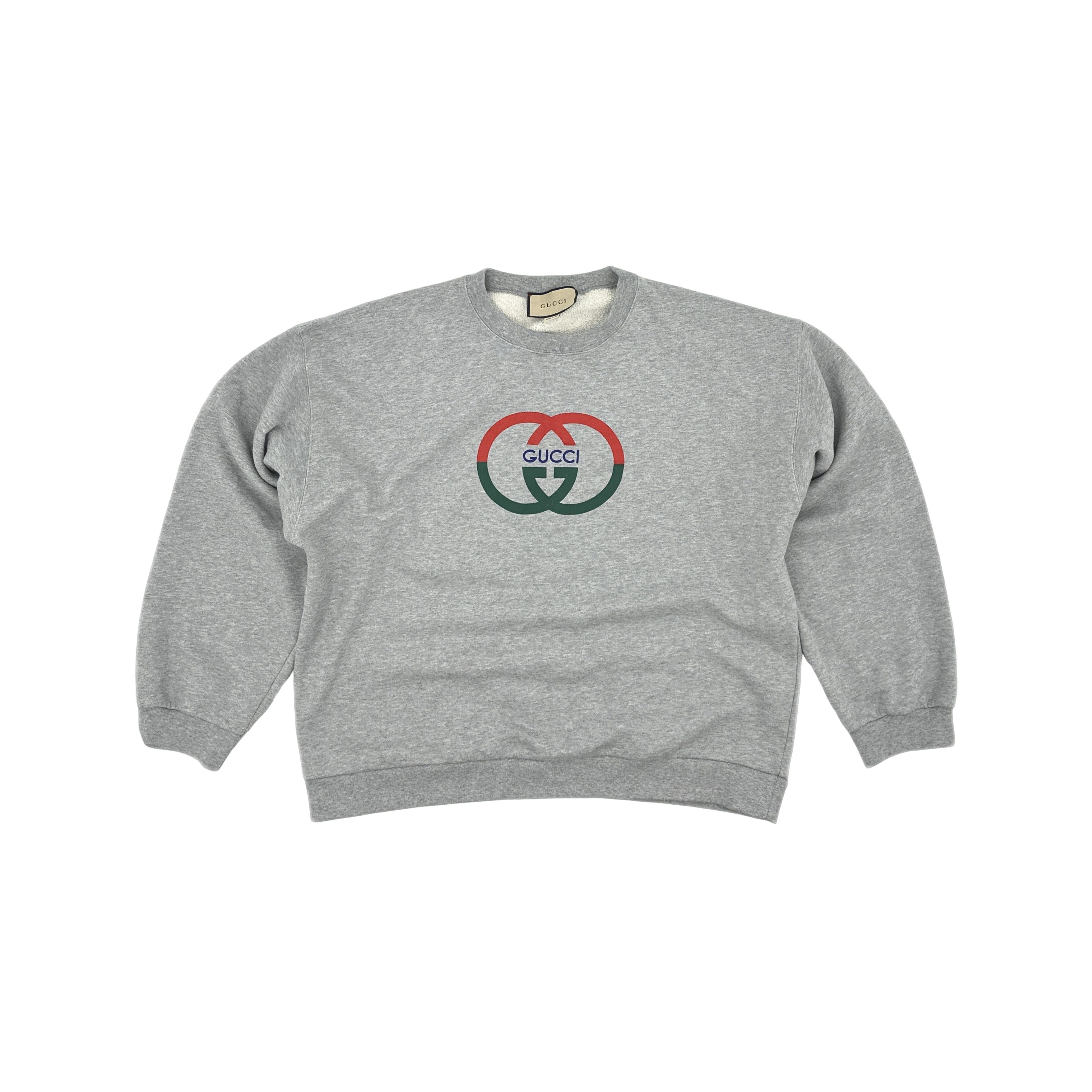 Gucci Gucci Interlocking G Logo Sweatshirt Gray XL Size US XL / EU 56 / 4 - 1 Thumbnail