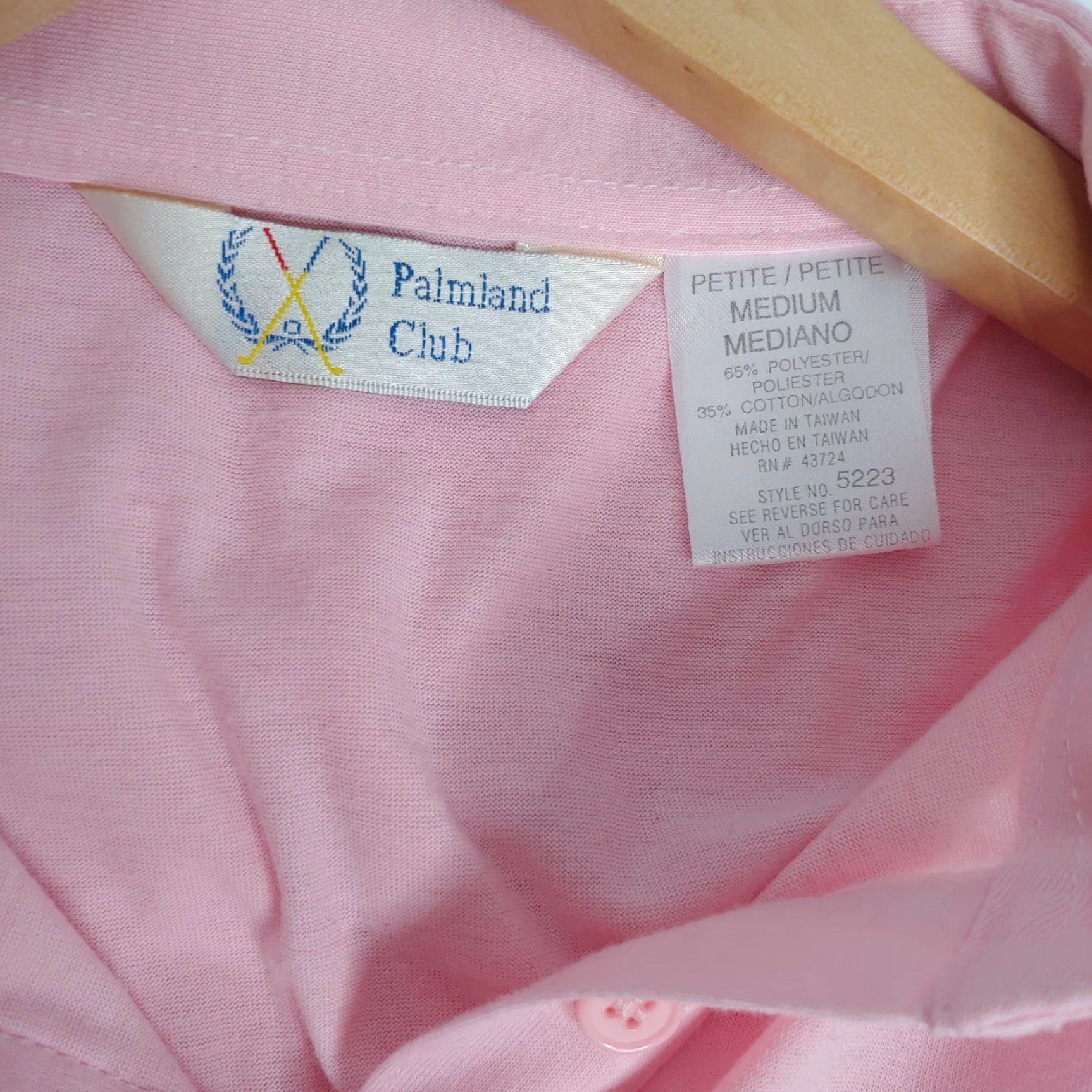 Vintage VINTAGE Palmland Club Polo Shirt Women's PM Pink Golf Collared Short Sleeve Knitted Knit Polyester/Cotton Country Club 90s Style Size M / US 6-8 / IT 42-44 - 3 Thumbnail