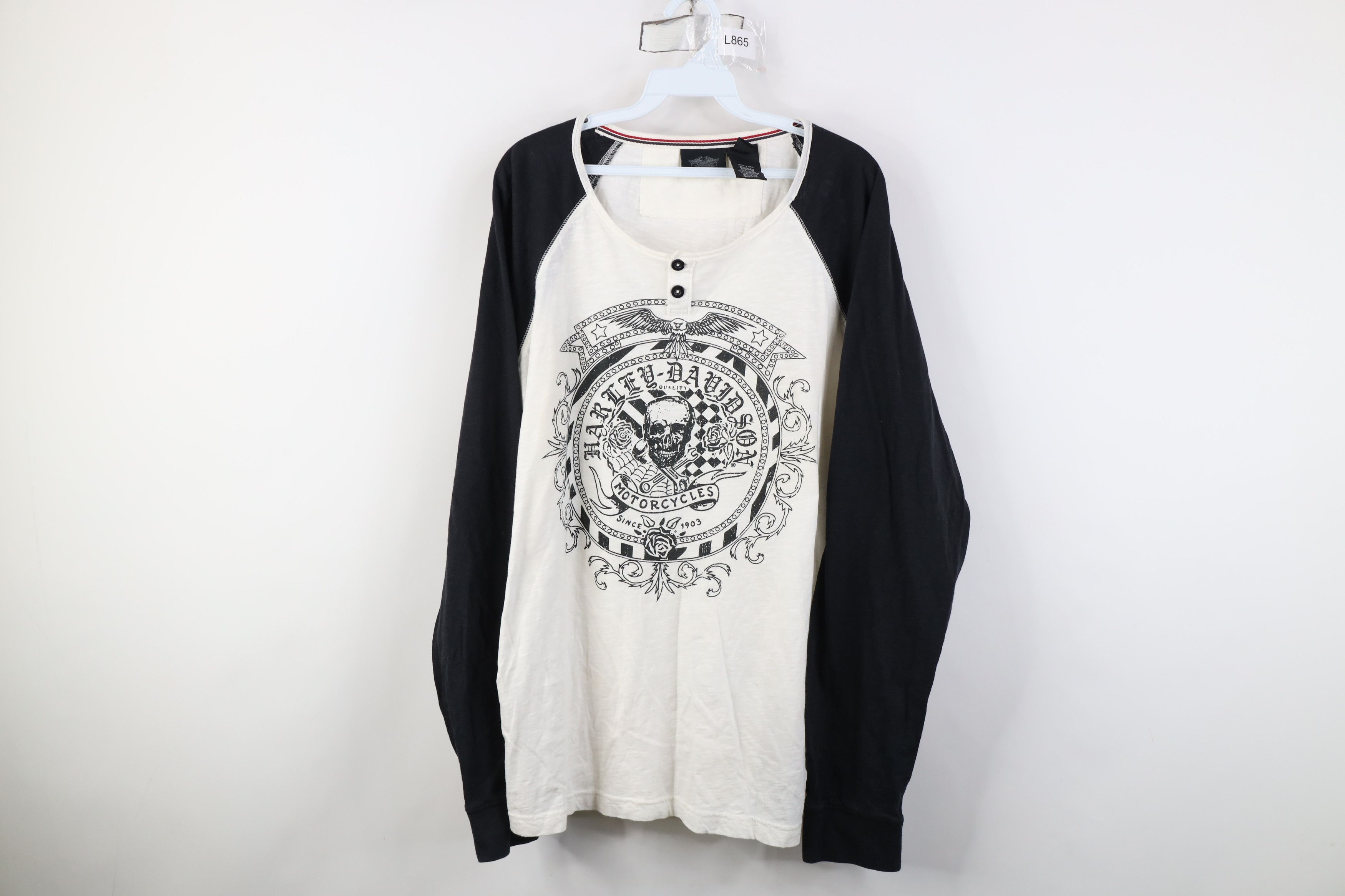 Harley Davidson Vintage Y2K Harley Davidson Raglan Long Sleeve T-Shirt Size US XL / EU 56 / 4 - 1 Thumbnail