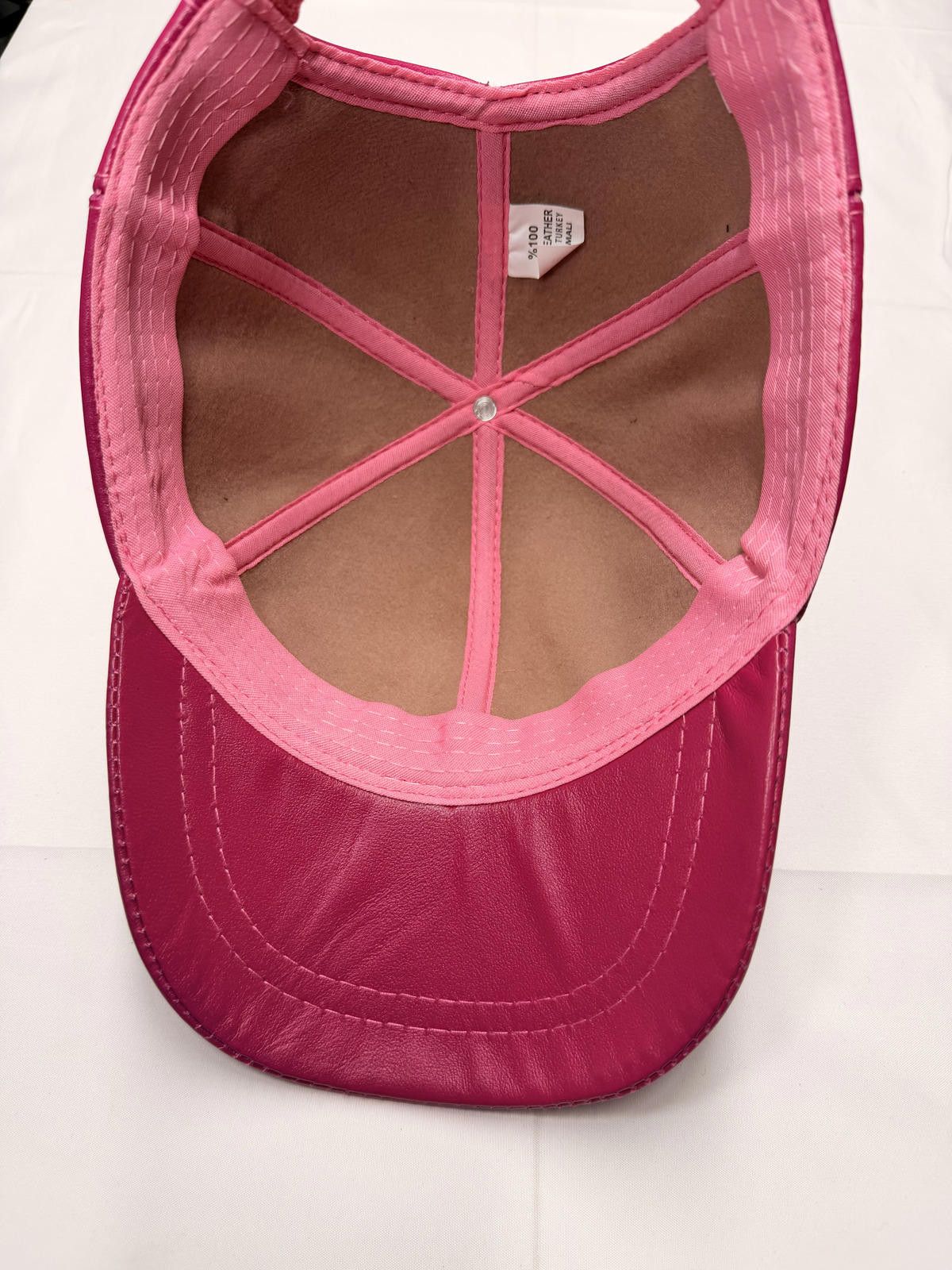 Other NEW Pink Leather Baseball Cap - Premium Hat #022 Size ONE SIZE - 5 Thumbnail