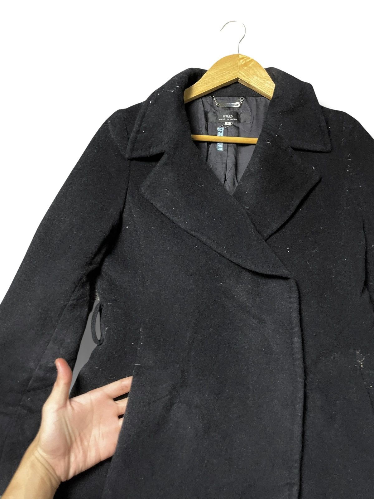 Japanese Brand × Vintage INÉD Japanese Brand Wool Long Coat (45) Size US XS / EU 42 / 0 - 6 Thumbnail