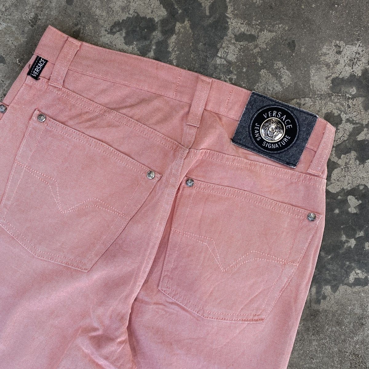 Versace × Versace Jeans Couture Versace Jeans Signature Soft Pink Denim Pants Size US 27 - 12 Thumbnail
