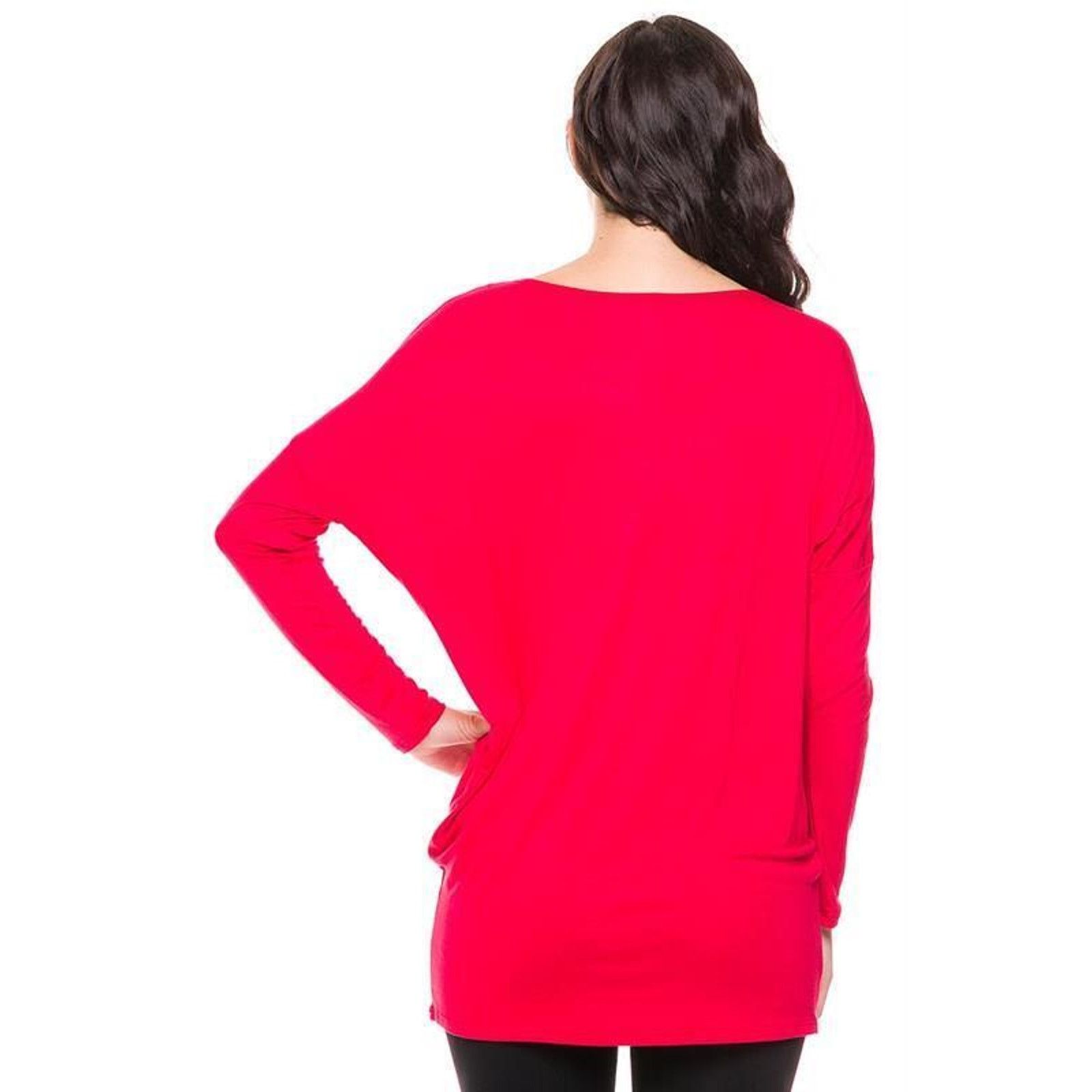 Other NEW NWT S Boutique Long Sleeve Red Dolman Shirt Top Blouse Size S / US 4 / IT 40 - 3 Thumbnail