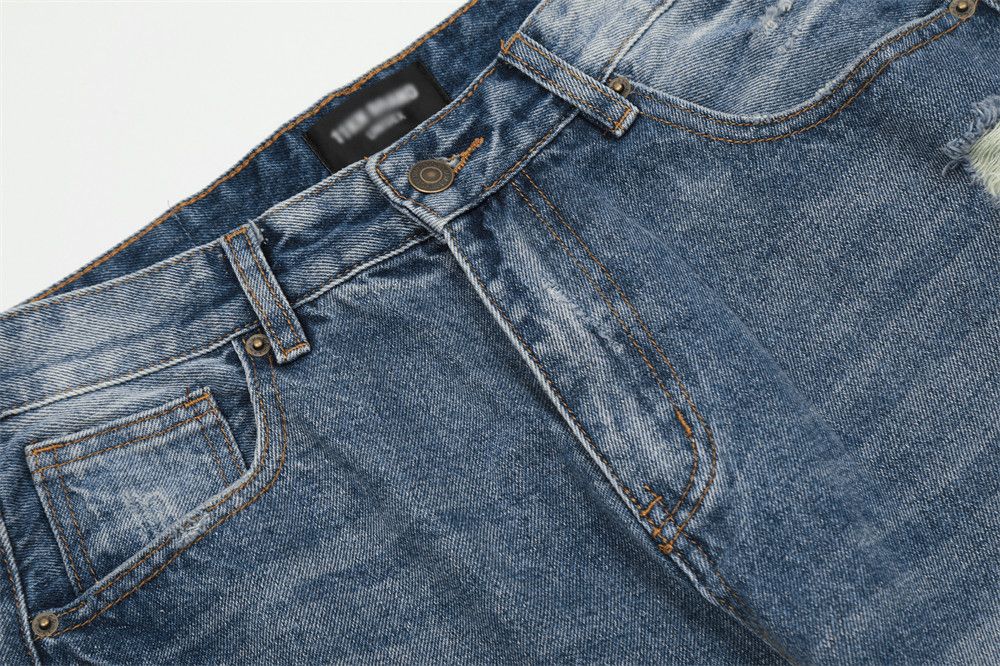Japanese Brand × Jean Men's American hip-hop loose straight washed ripped jeans Size US 34 / EU 50 - 5 Thumbnail