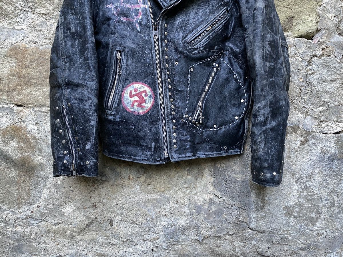 Vintage Unique 80s D Pocket Studded Custom Punk Leather Biker Jacket Size US M / EU 48-50 / 2 - 6 Thumbnail