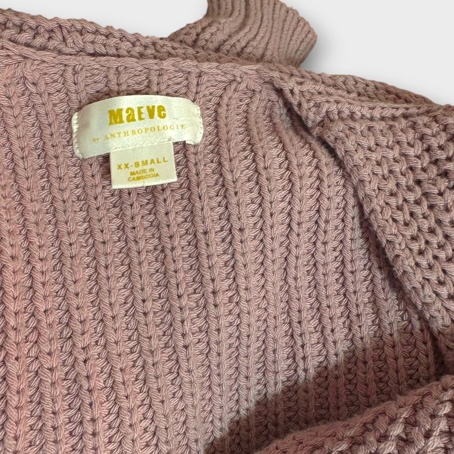 Anthropologie Maeve Anthropologie Ribbed Sweater XXS Blush Mauve Knit Boho Size XXS / US 00 / IT 34 - 3 Thumbnail