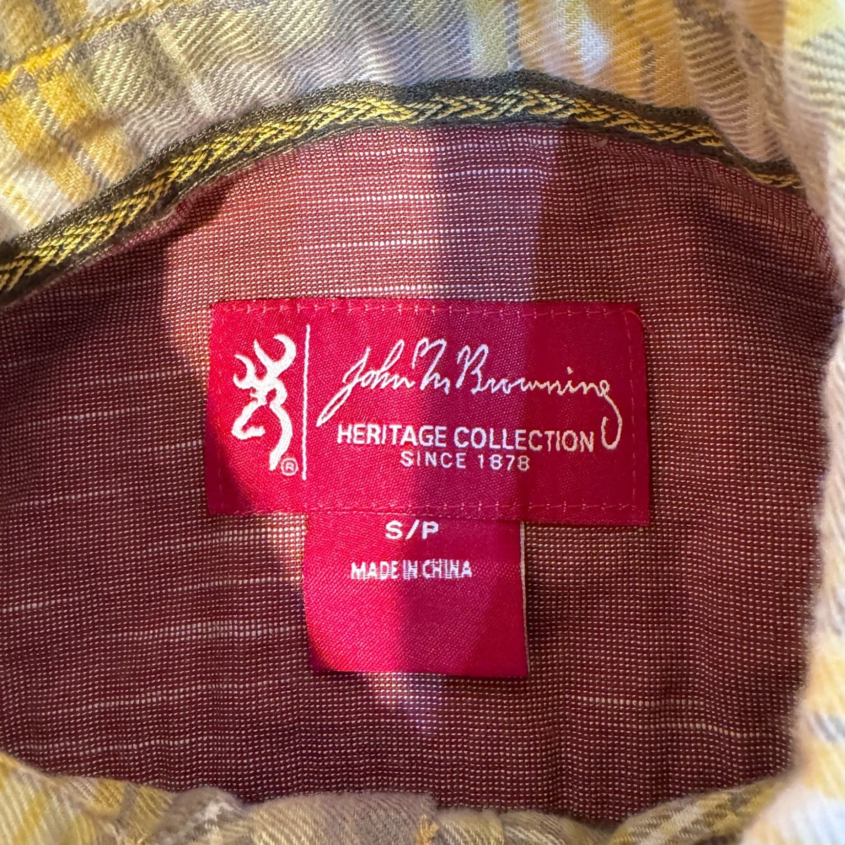 Vintage Browning Shirt Button-Up Outdoor Plaid Flannel Yellow S Mens Cotton Logo Embroidered Vintage: No Size US S / EU 44-46 / 1 - 4 Thumbnail