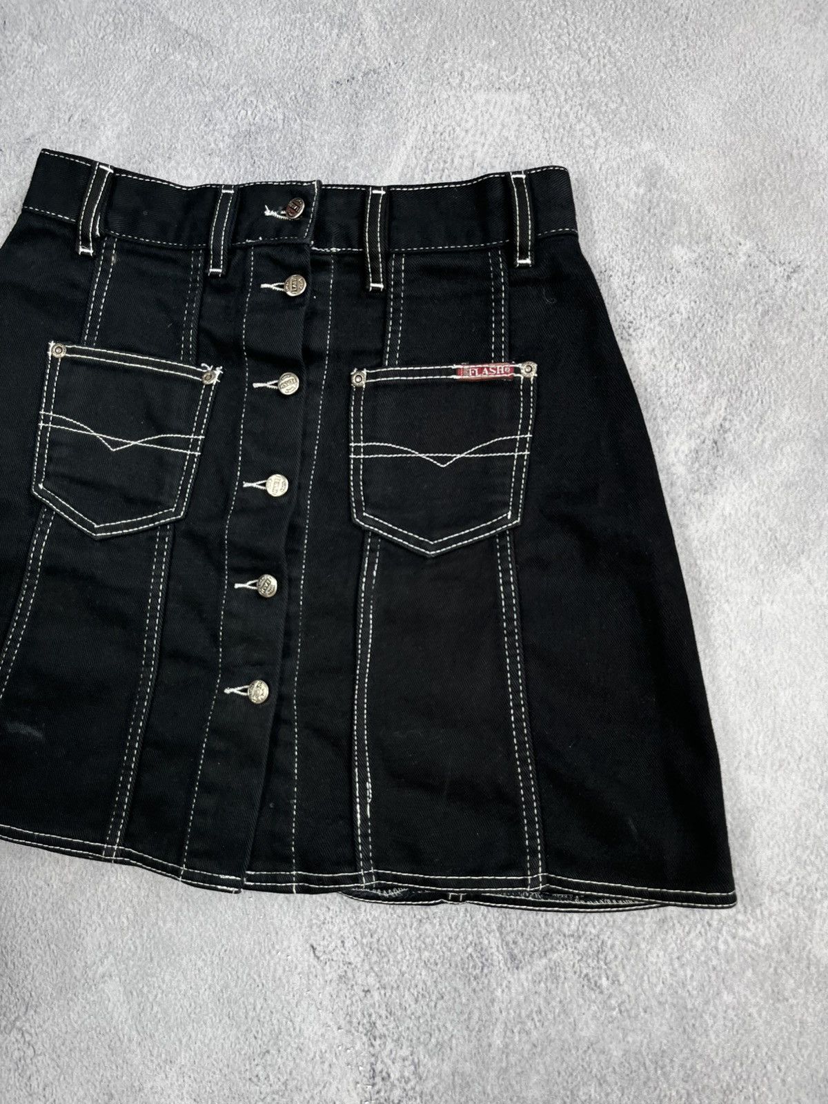 Japanese Brand × Vintage Vintage 90s denim button ups mini skirt 00s style Japanese Size 26" / US 2 / IT 38 - 3 Thumbnail