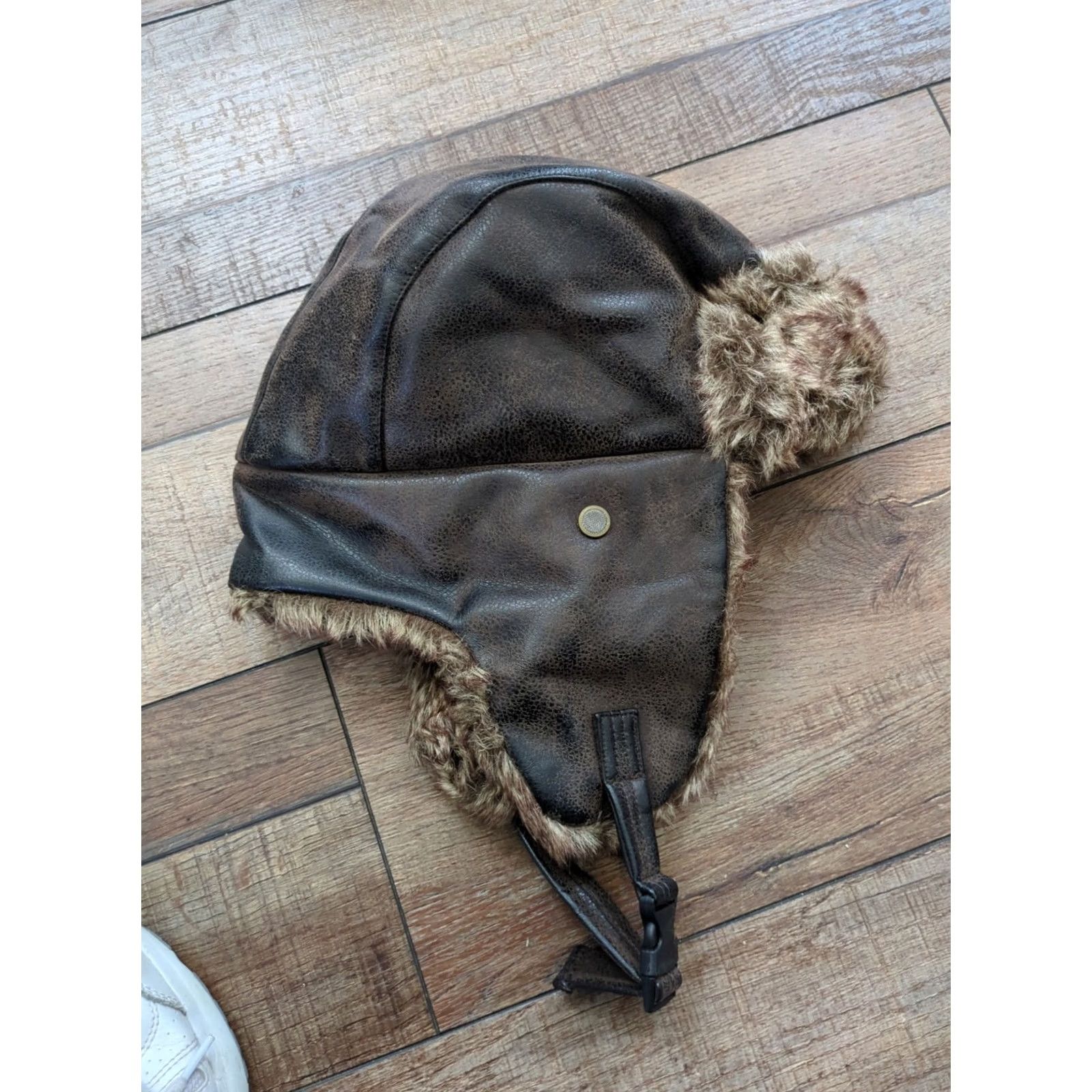 Route 66 Route 66 Trapper Hat M/L Brown Faux Fur & Leather Lined Ear Flap Aviator Hat Mens Winter Holiday Casual Ski Outdoor Classic Vintage No N/A Size ONE SIZE - 4 Thumbnail