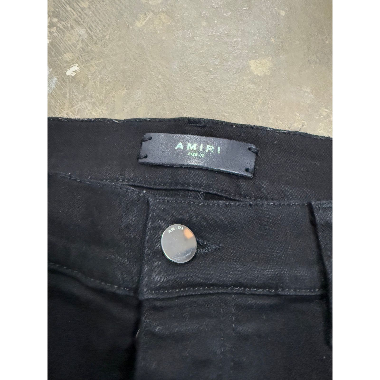 Amiri Amiri Plain Thrasher Black Ripped Used 33 Size US 33 - 2 Thumbnail