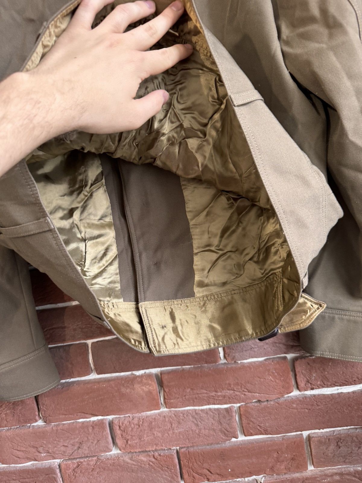 Other Olive Military Jacket Workwear Cropped Boxy Type 50s Size US L / EU 52-54 / 3 - 7 Thumbnail