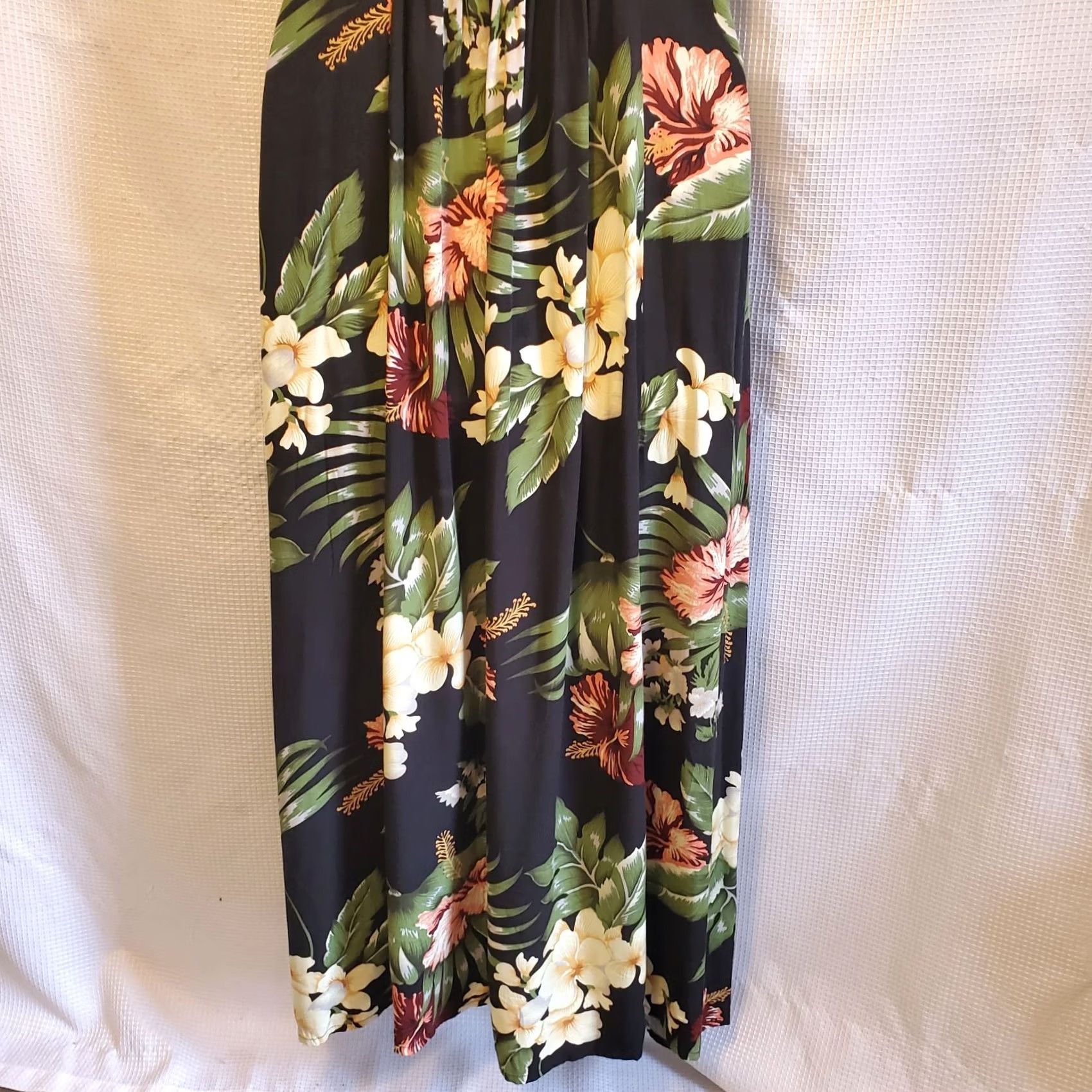 Vintage VINTAGE Serendipity Maui Womens Maxi Dress Sleeveless Floral Black Rayon M Medium Sexy Party/Cocktail Wedding Travel Spring/Summer Women Size M / US 6-8 / IT 42-44 - 7 Thumbnail