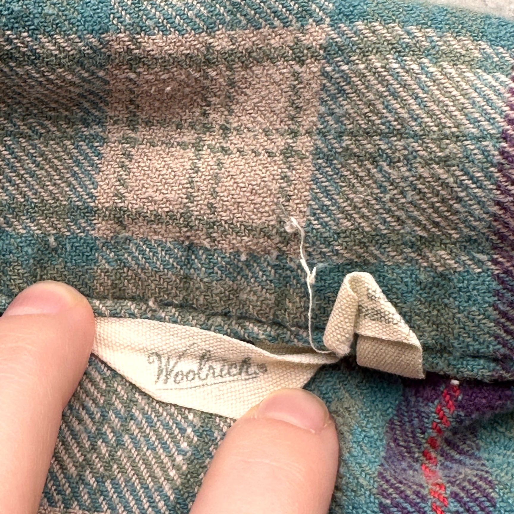 Vintage Woolrich Button-Up Shirt Womens XL Plaid Flannel Green Pink 90s Size XL / US 12-14 / IT 48-50 - 2 Thumbnail