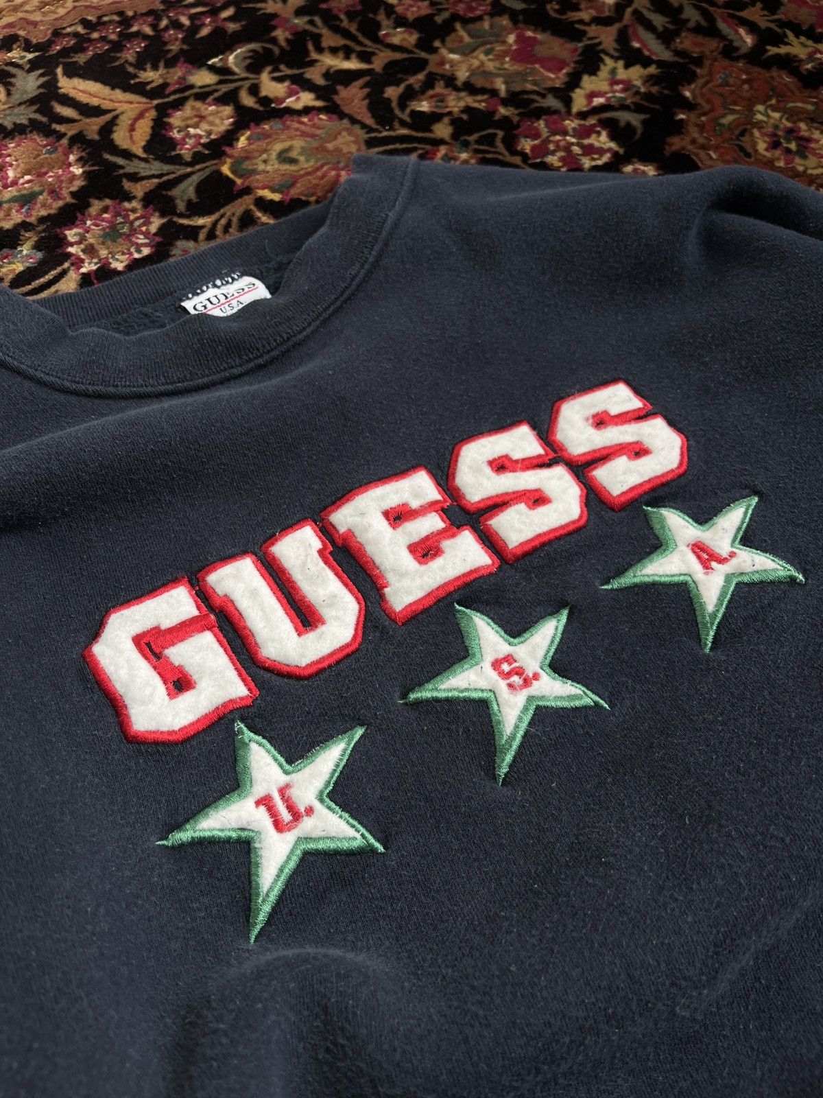 Guess Vintage USA Star Design Guess Embroidered Crewneck Rare S Size US S / EU 44-46 / 1 - 3 Thumbnail