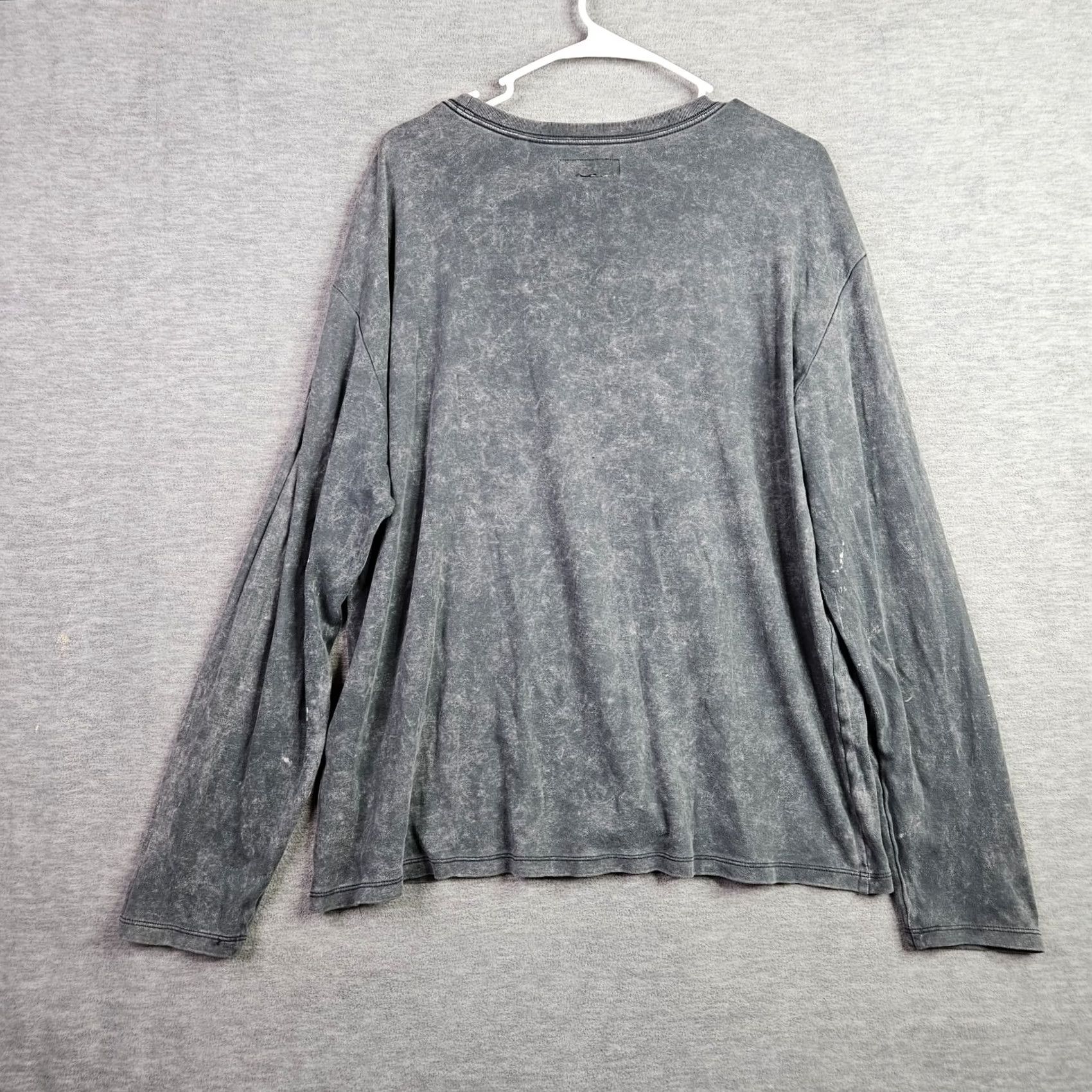 Guess VINTAGE GUESS T-Shirt Adult Large Gray Acid Wash Rising Graphic Long Sleeve Unisex Size L / US 10 / IT 46 - 2 Thumbnail