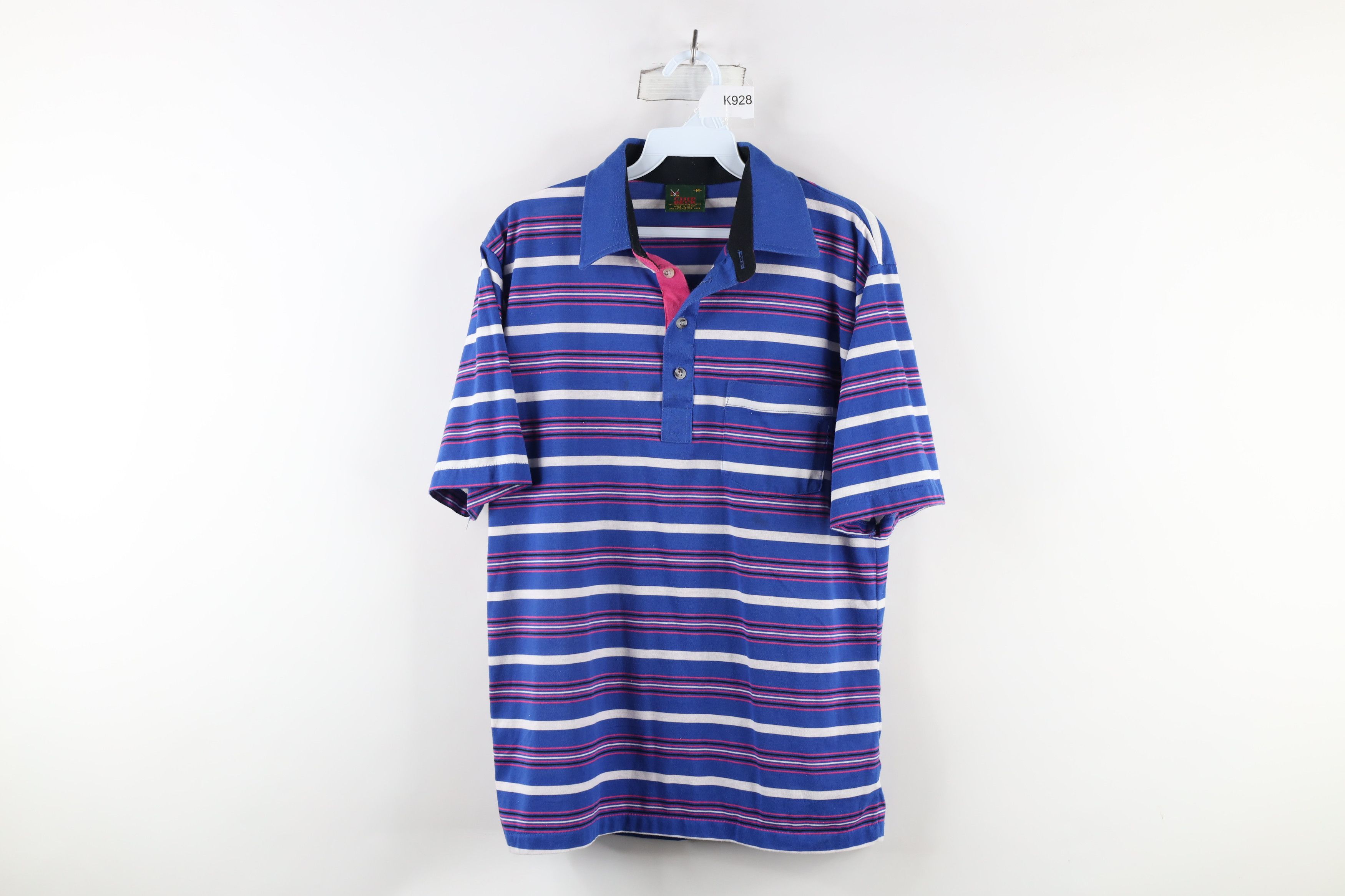 Vintage Vintage 70s Streetwear Striped Knit Collared Golf Polo Shirt Size US M / EU 48-50 / 2 - 1 Thumbnail