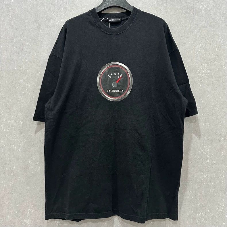 Balenciaga Balenciaga Black oil dial printed pattern logo short-sleev Size US XS / EU 42 / 0 - 1 Thumbnail