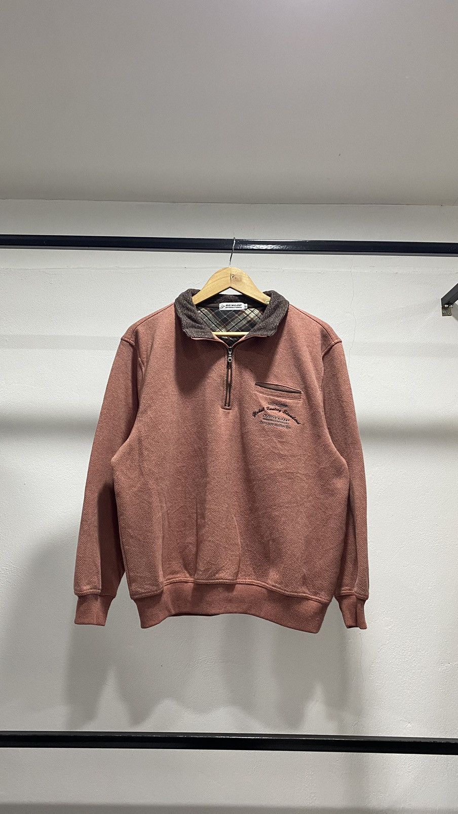 Japanese Brand × Vintage Vintage Dunlop Halfzipper Sweatshirt 90s Size US L / EU 52-54 / 3 - 2 Thumbnail