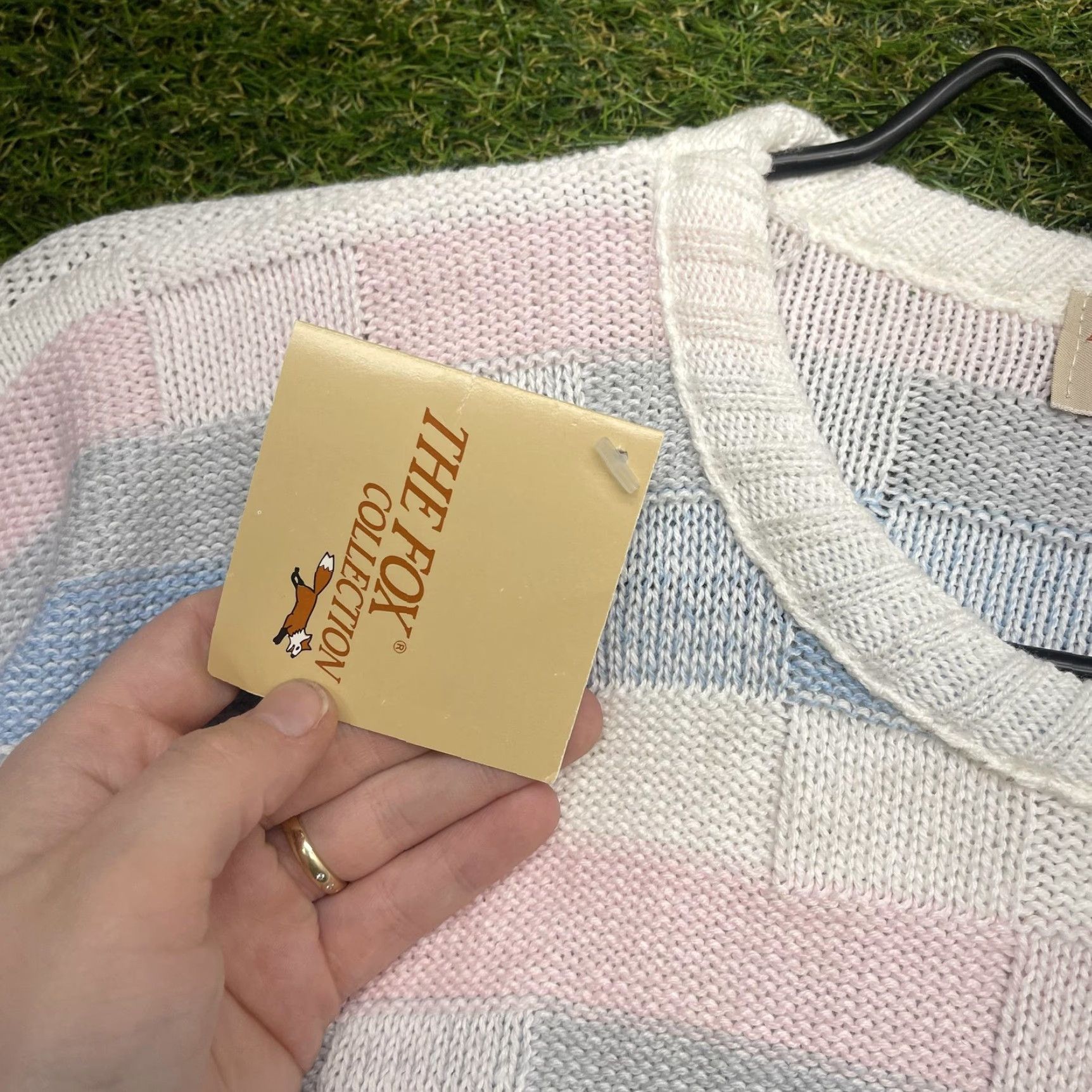 Vintage VINTAGE The Fox Collection Sweater Mens XL Pastel Striped Knit Pullover USA Size US XL / EU 56 / 4 - 3 Thumbnail