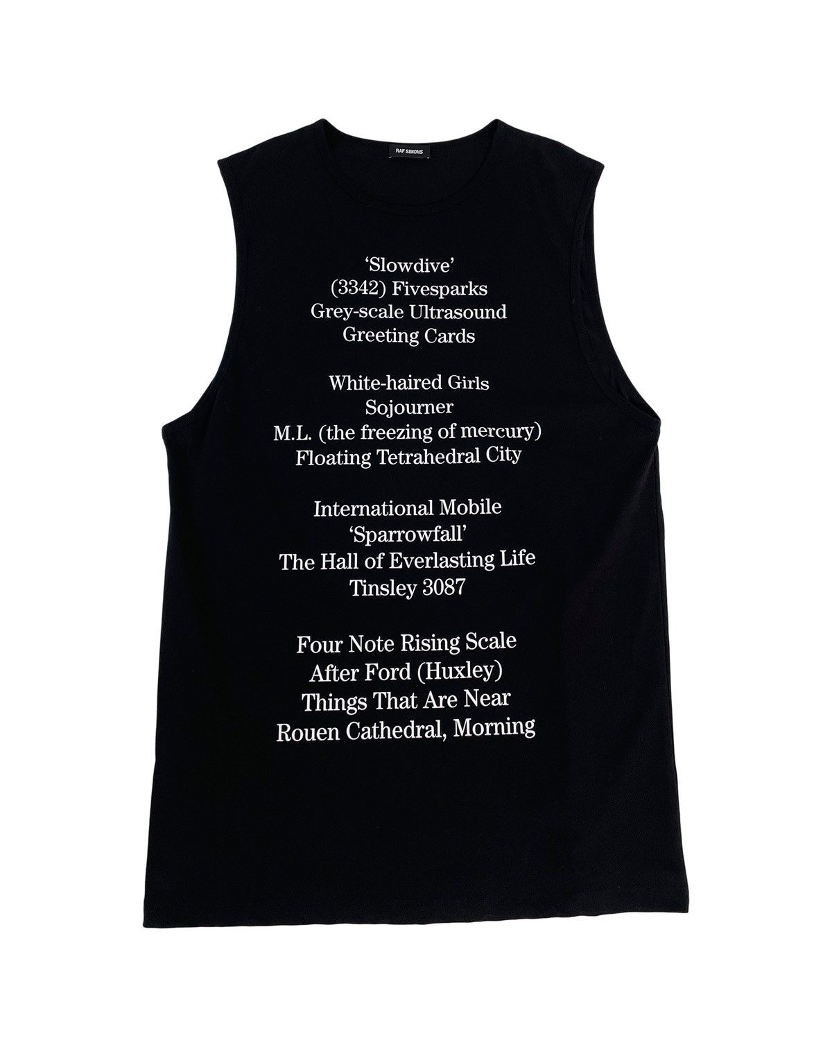 Raf Simons RAF SIMONS SS 20 Printed Text Tank Top | Grailed