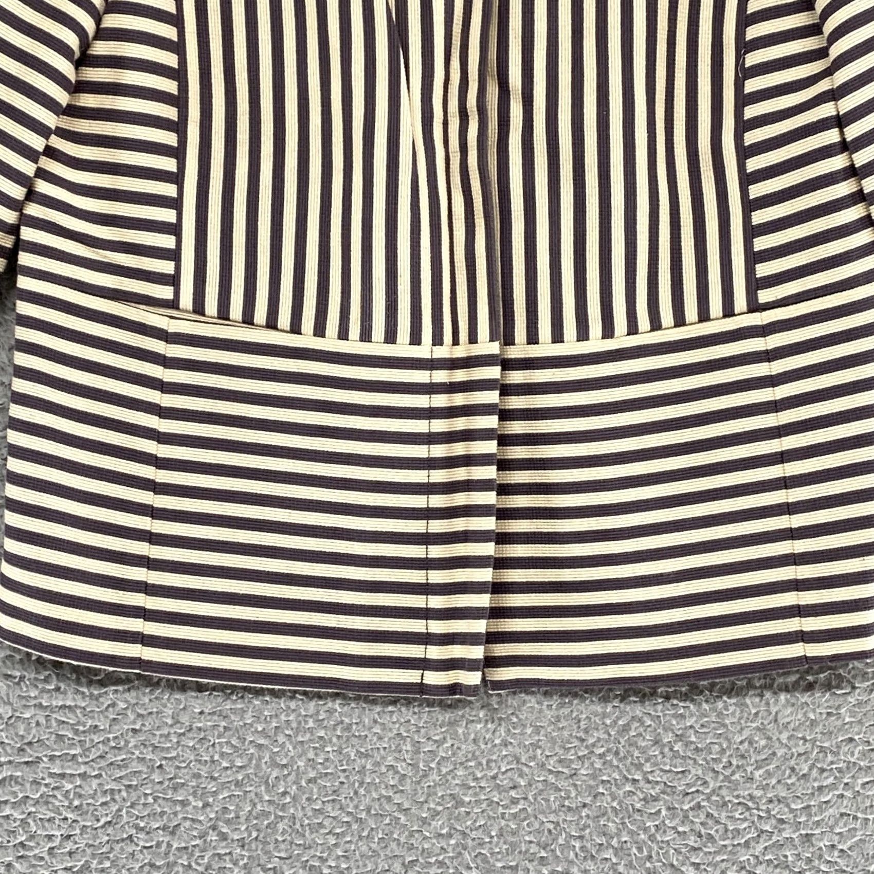 Tory Burch Tory Burch Jacket Womens 6 Gray Stripe Rene Zip Up Silk Lined Corporate Office Size M / US 6-8 / IT 42-44 - 3 Thumbnail