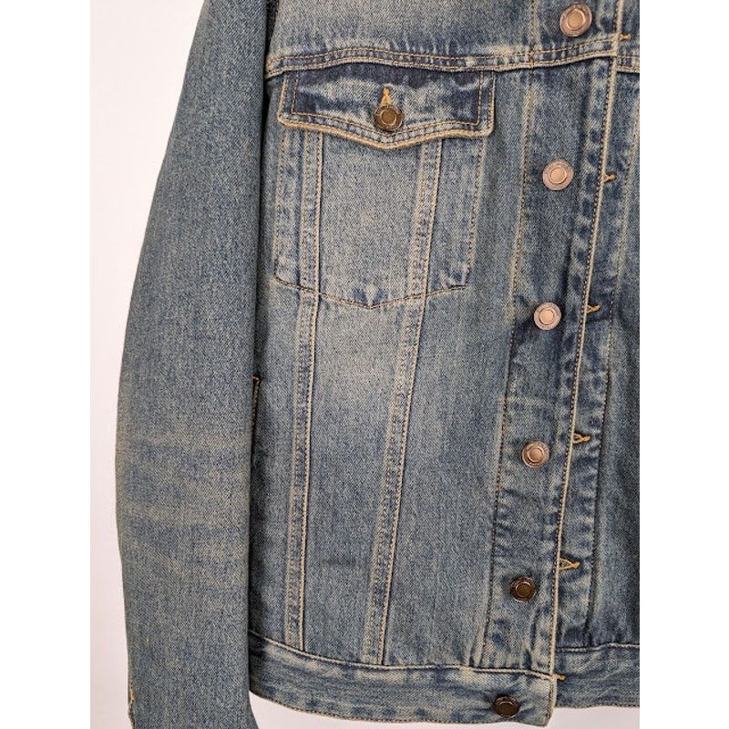 Saint Laurent Paris o1rshd1 Q:2 / Shearling Denim Jacket in Light Blue Size US XL / EU 56 / 4 - 7 Thumbnail