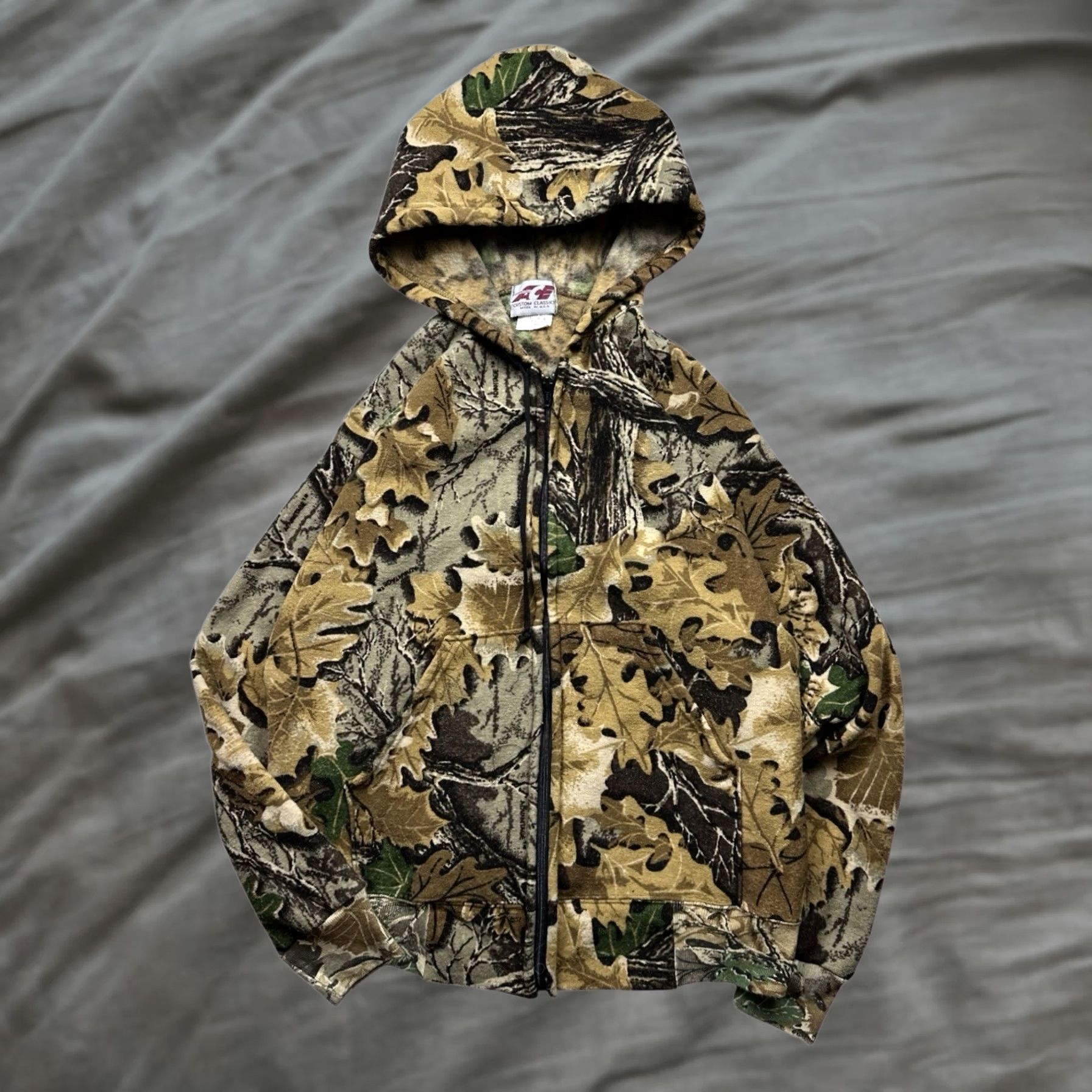 Streetwear × Vintage Real Tree Zip-Up Hoodie | Grailed