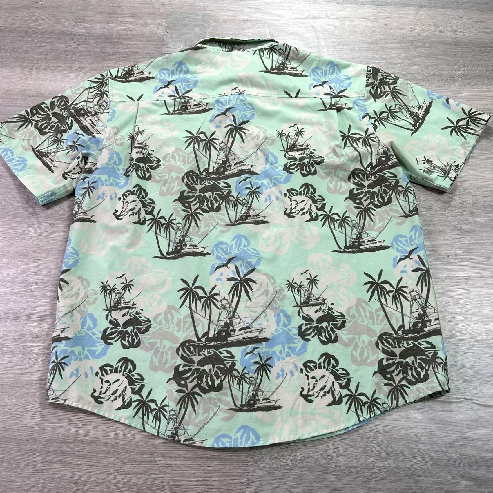Vintage VINTAGE Huk Performance Fishing Shirt Mens Medium Mint Green Hawaiian Button Down Aloha Size US M / EU 48-50 / 2 - 2 Thumbnail