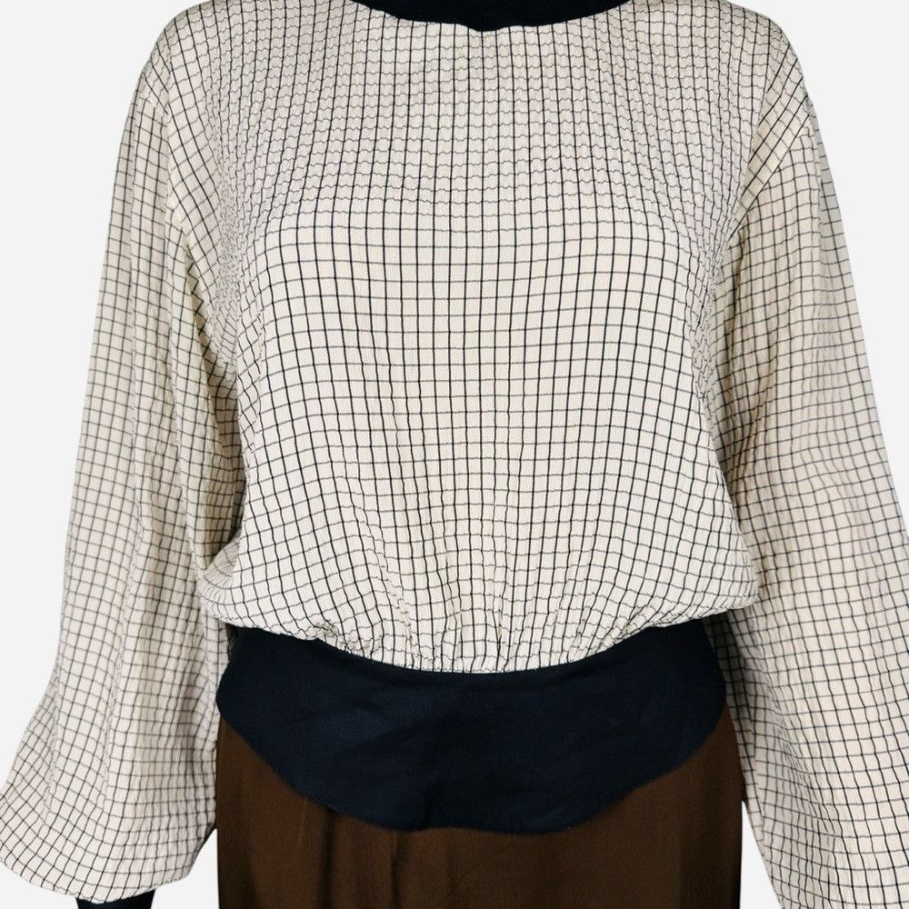 Salvatore Ferragamo Vintage Salvatore Ferragamo Silk Linen Blouse Made In Italy Size M / US 6-8 / IT 42-44 - 9 Thumbnail
