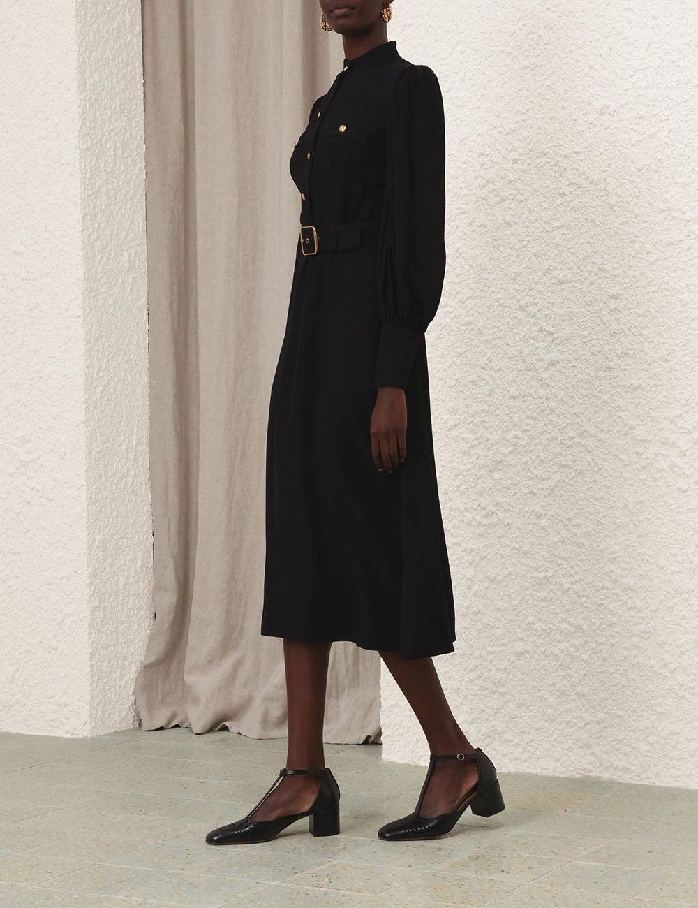 Zimmermann oc11z0825 Utility Midi Dress in Black Size M / US 6-8 / IT 42-44 - 3 Thumbnail