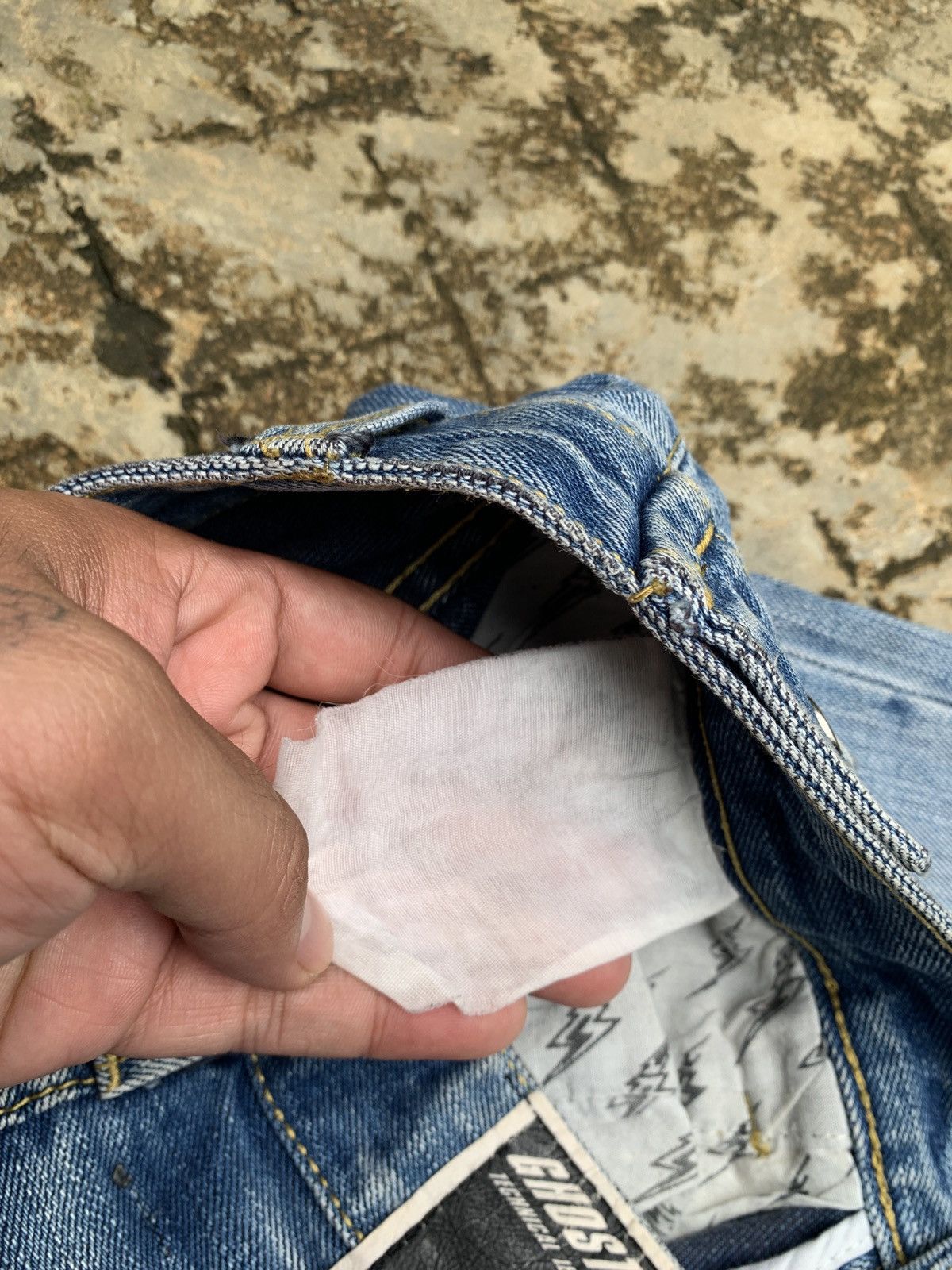 If Six Was Nine × Japanese Brand 2000s Ghost Brand Technical Disstressed Style Jeans Pants Size 29" - 8 Thumbnail