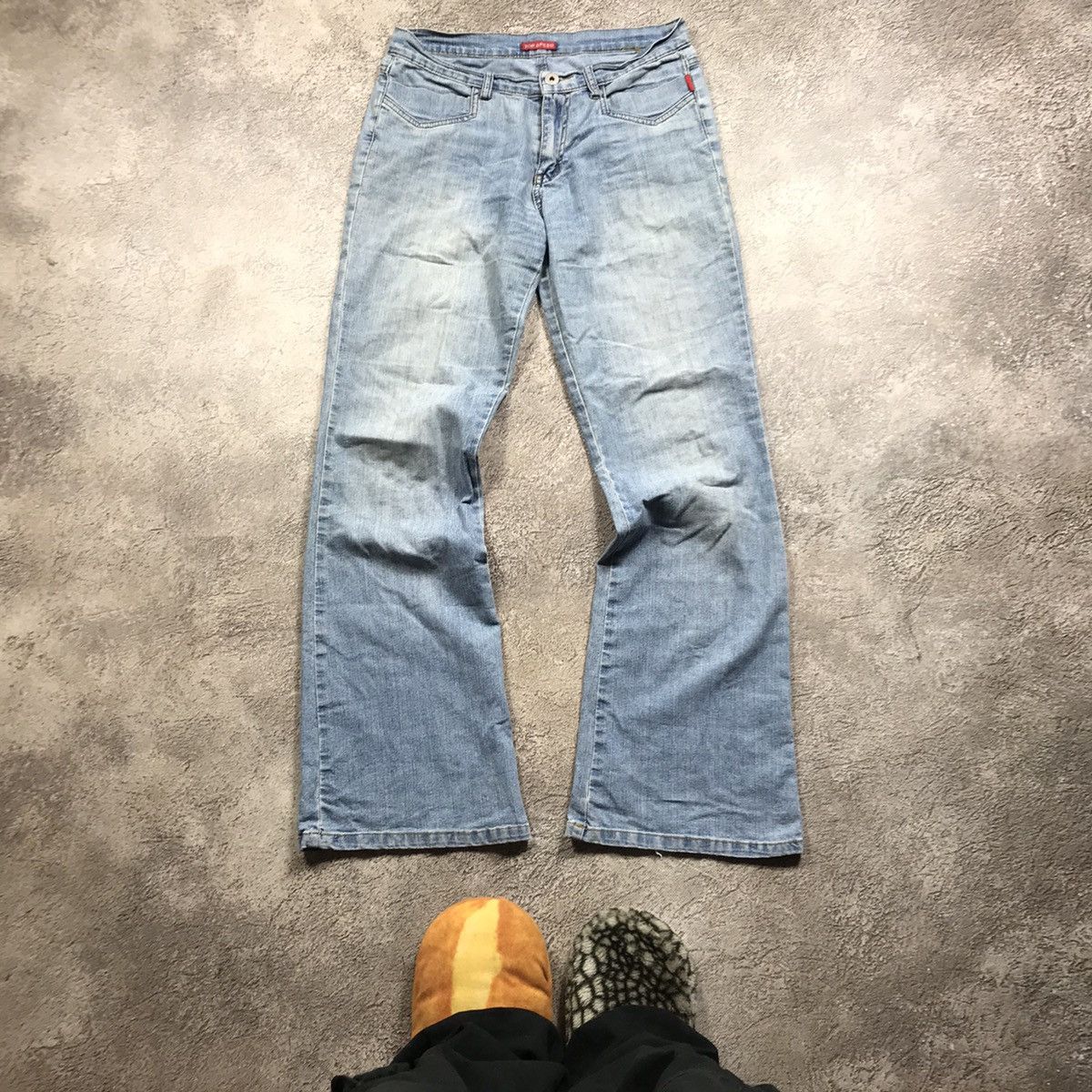 Vintage Vintage 90s Distressed Baggy Wide Leg Jeans Grunge Y2K 29 Size 29" - 2 Thumbnail