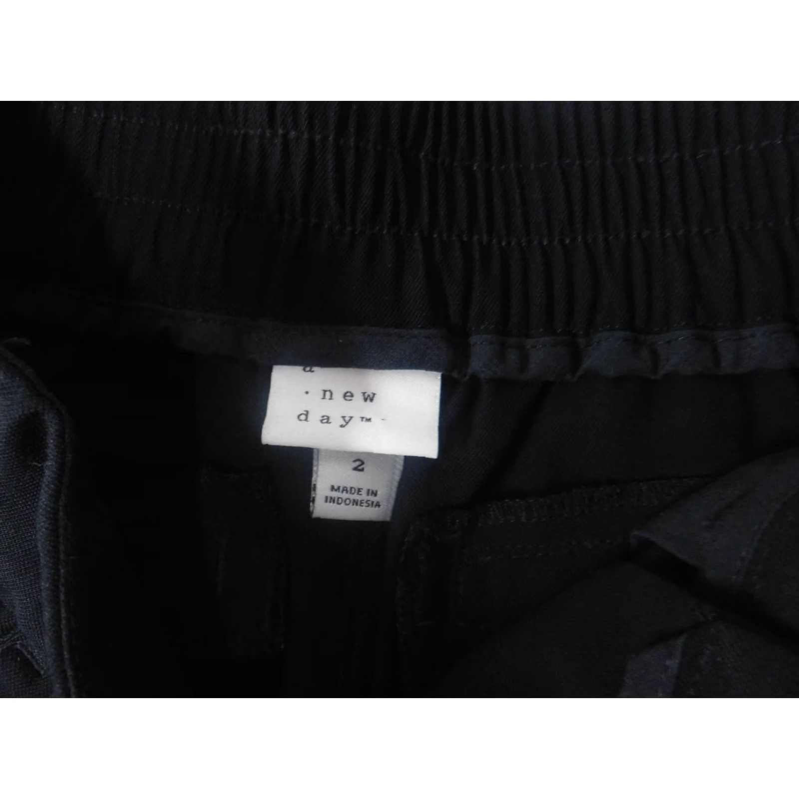 Vintage A New Day Pants Womens 2 Black Stretch Straight Capri Regular Waist 24in Inseam 26in Knit Cotton Spandex Size 26" / US 2 / IT 38 - 4 Thumbnail