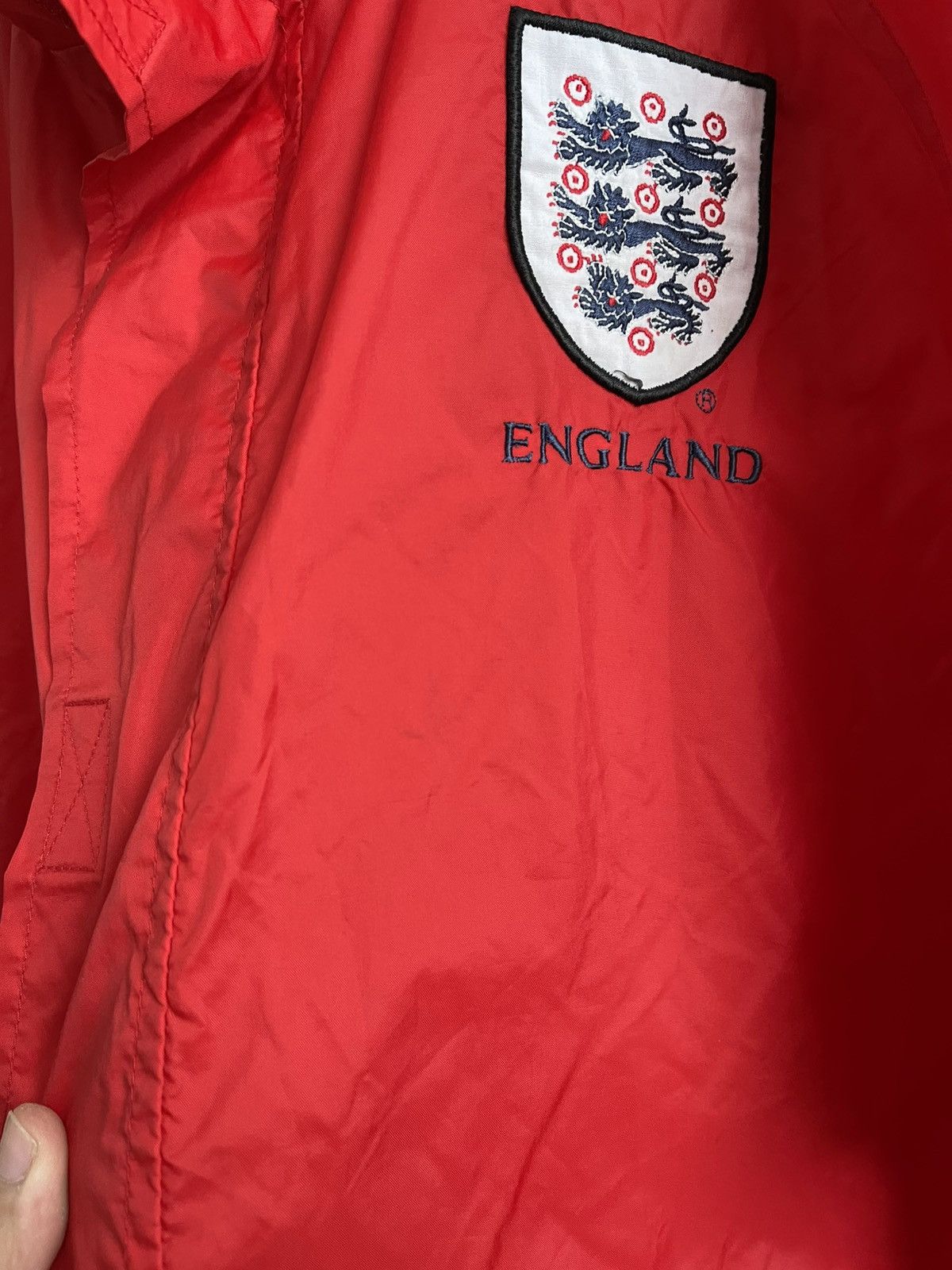 Umbro Umbro England Vintage Soccer Nylon Training Zip Jacket 90s Size US L / EU 52-54 / 3 - 19 Thumbnail