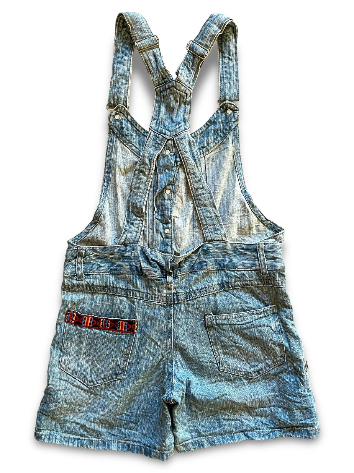 Other Vintage Japanese Brand Distressed Denim Shortalls Overalls Size 33" - 2 Thumbnail