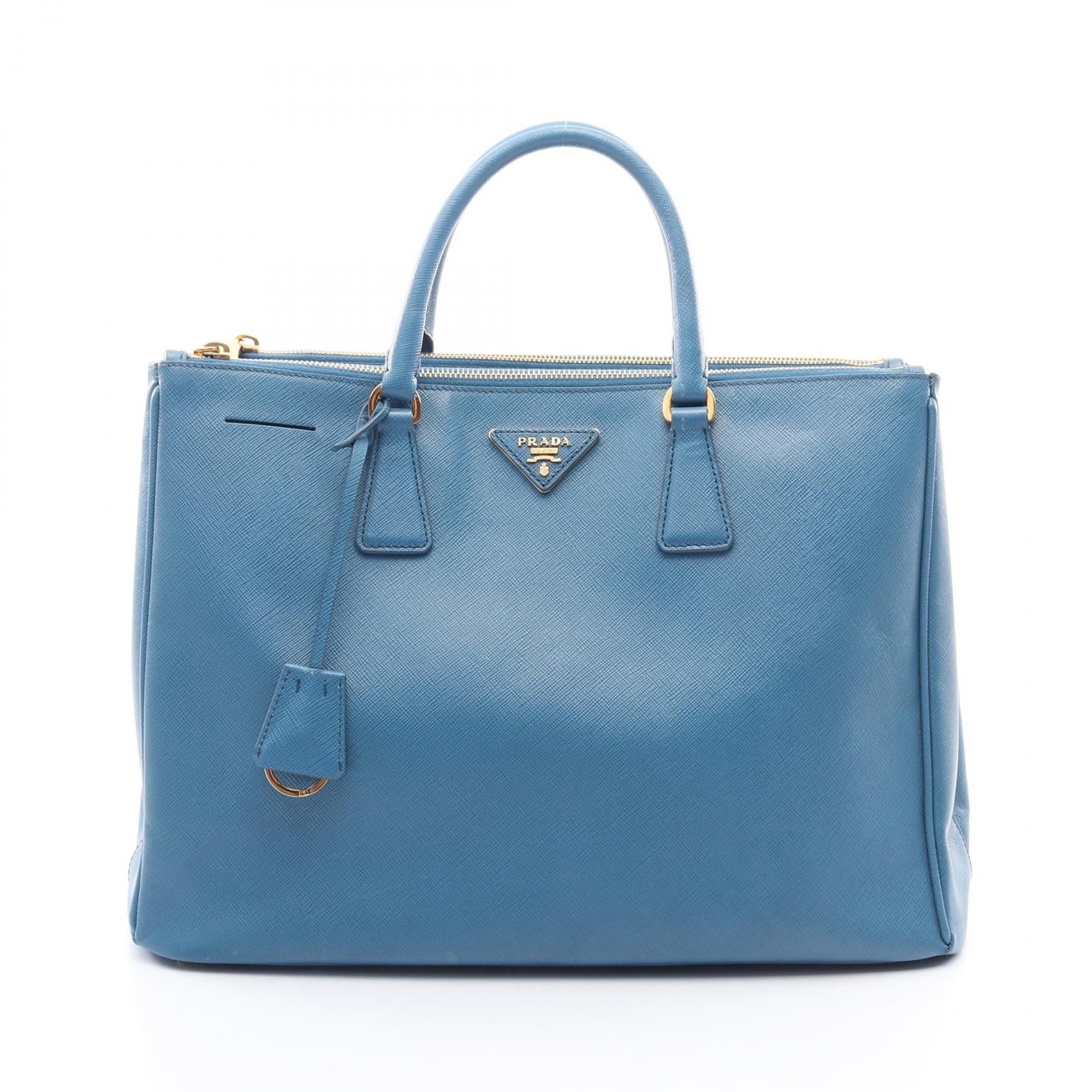 Prada Prada Saffiano Lux Galleria Handbag Tote Bag Leather Blue Size ONE SIZE - 1 Thumbnail