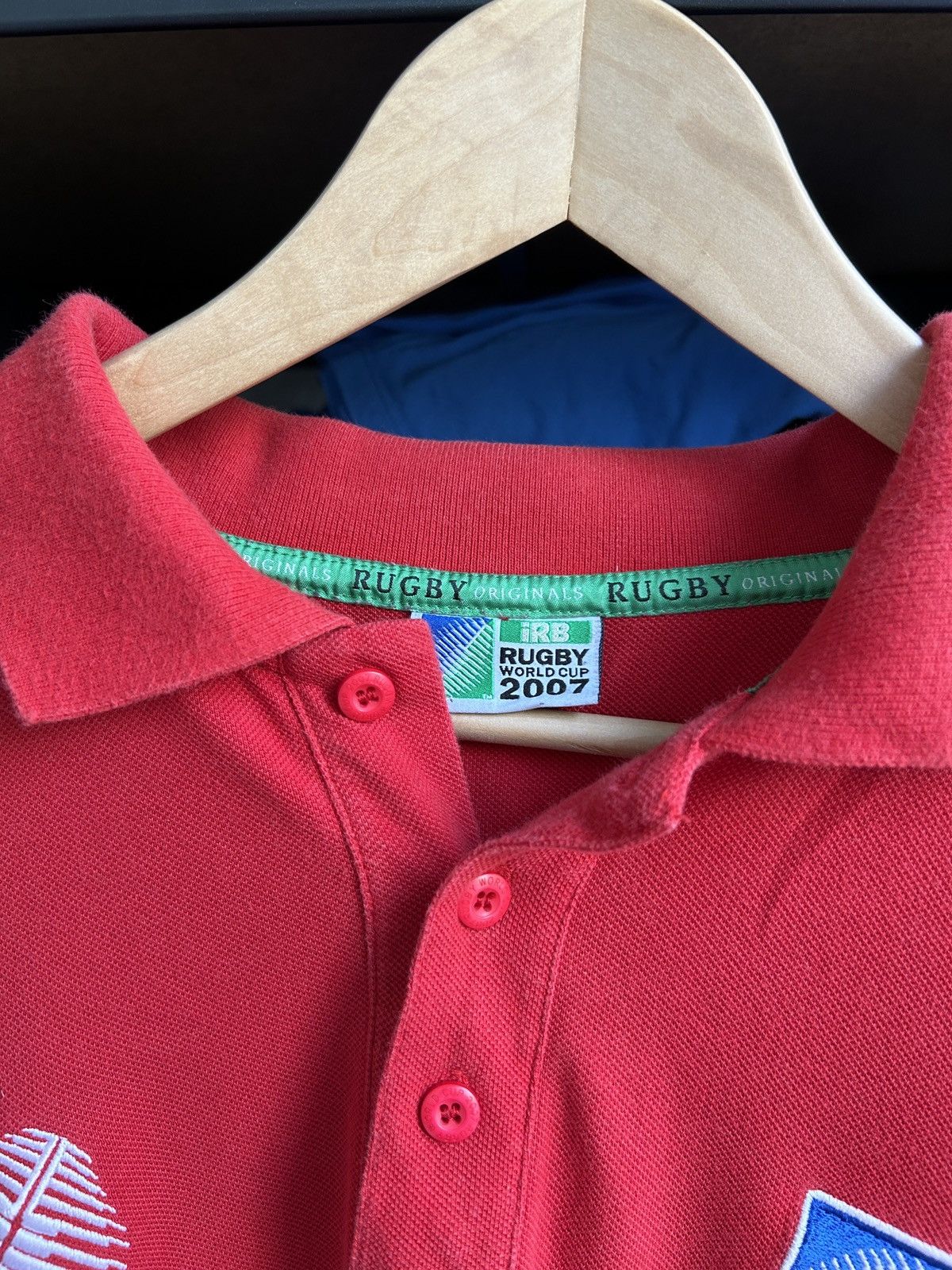 Sterling Ruby Vintage Rugby World-Cup France 2007 jersey mens polos Size US L / EU 52-54 / 3 - 3 Thumbnail