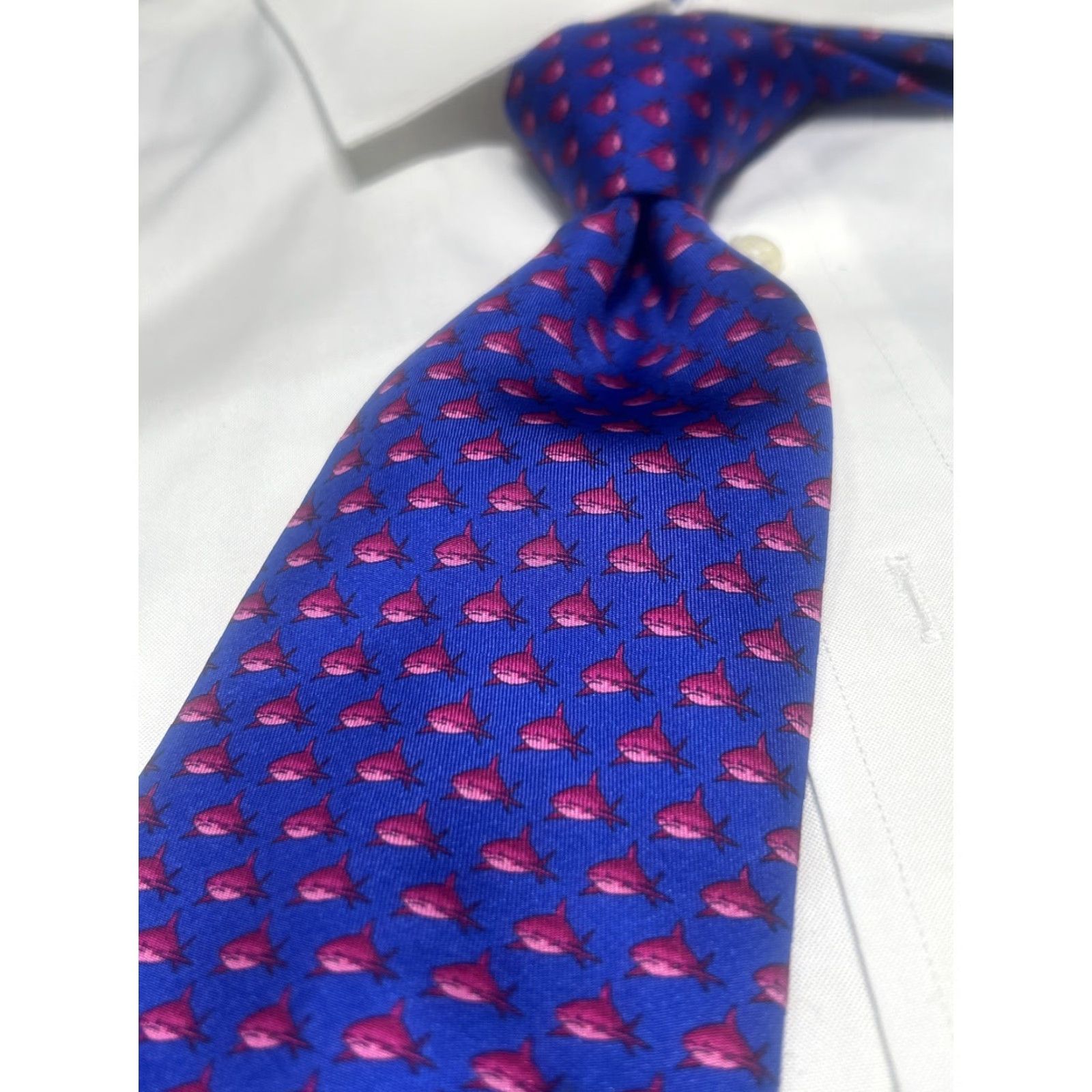 Robert Talbott Robert Talbott Necktie Silk Blue Multi Animal Print 57x3.75 USA Luxury Flawless Men Tie Size ONE SIZE - 2 Thumbnail