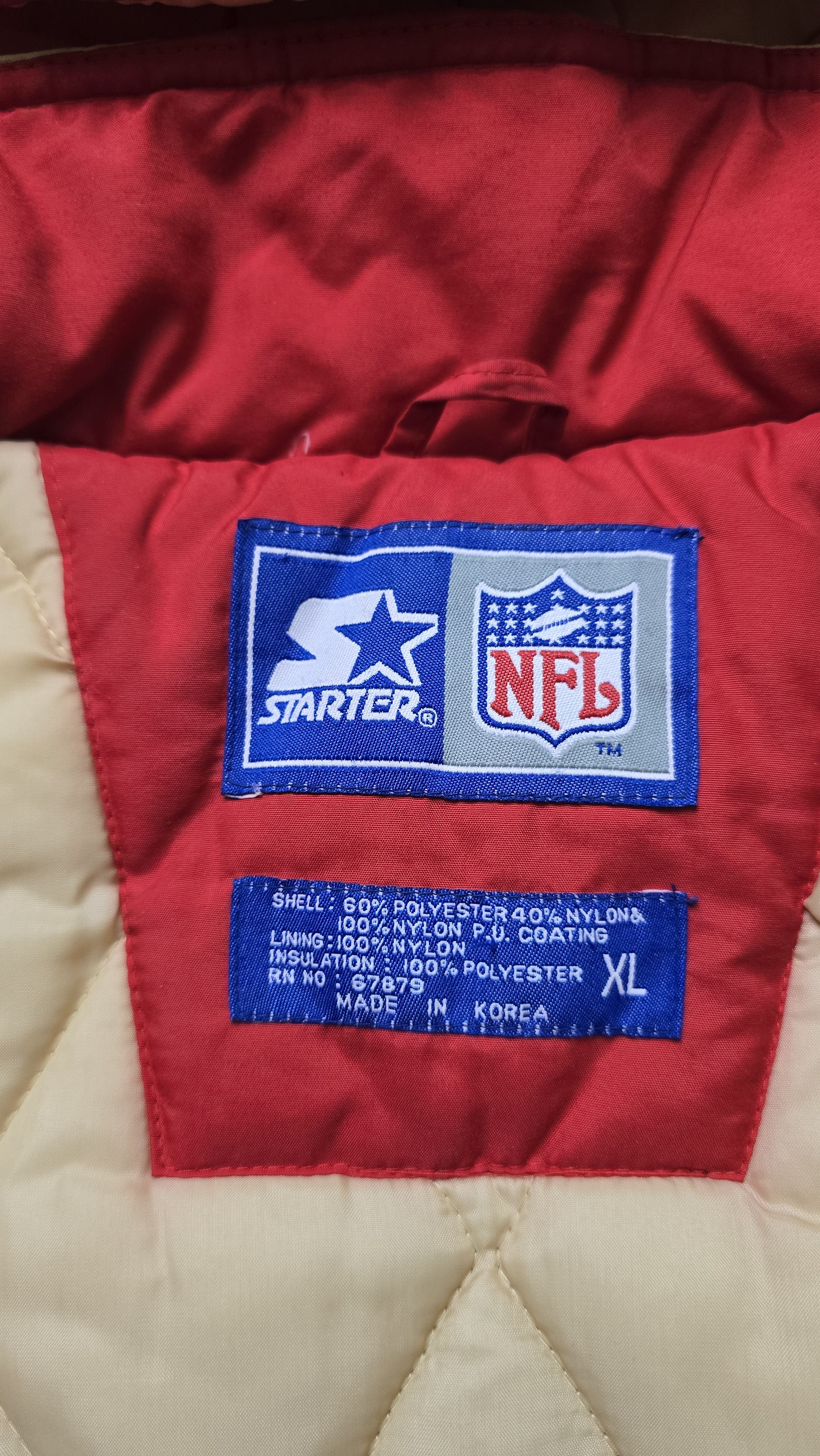 Starter VTG San Francisco 49ers Puffer Jacket 90s Hooded Big Logo Size US XL / EU 56 / 4 - 25 Thumbnail