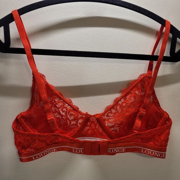 Other Lounge Red Lace Balconette Bra - 32b Size ONE SIZE - 4 Thumbnail