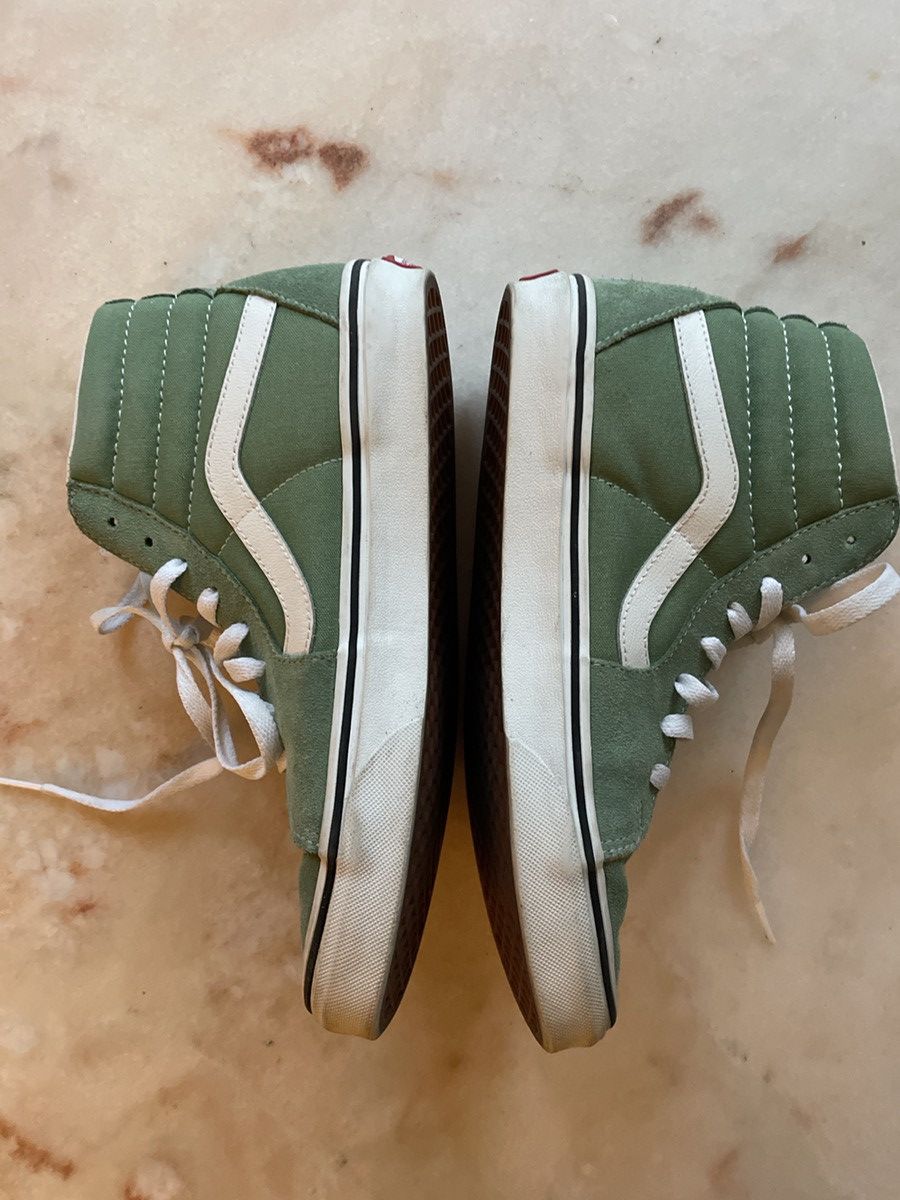 Vans Women's VANS Green Sk8 Hi Canvas & Suede Sneaker Size US 9.5 / IT 39.5 - 4 Thumbnail