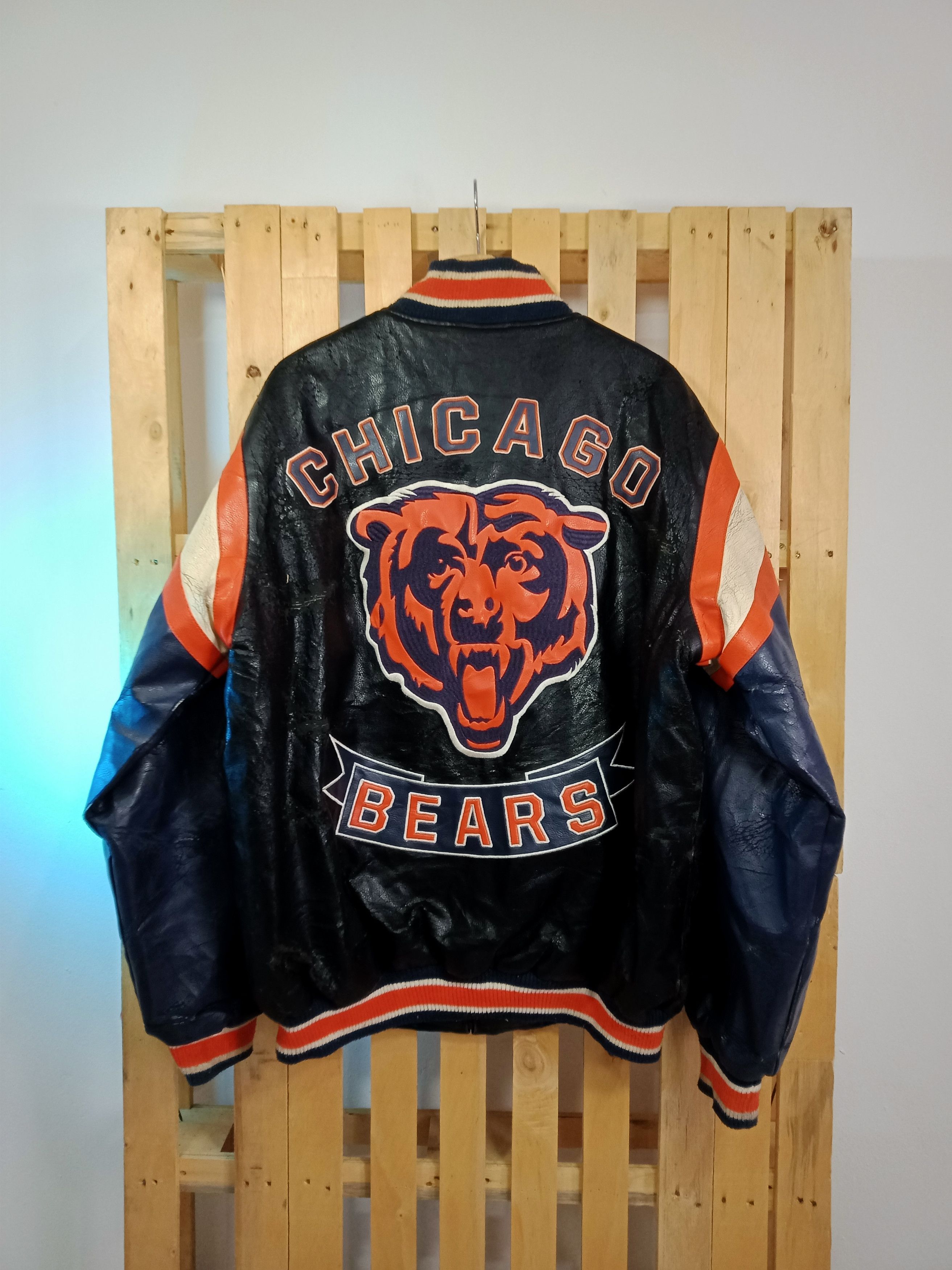 Vintage Chicago bears factory leather jacket