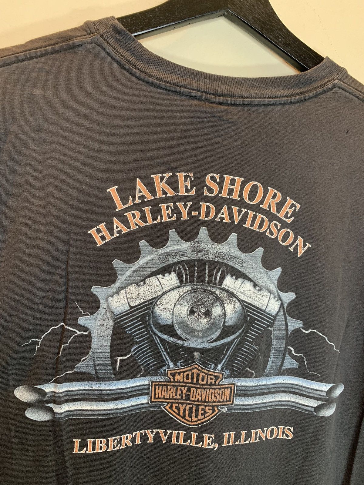 Harley Davidson *RARE* Vintage Harley Davidson Flame Wings Biker Art T-Shirt Size US XL / EU 56 / 4 - 4 Thumbnail