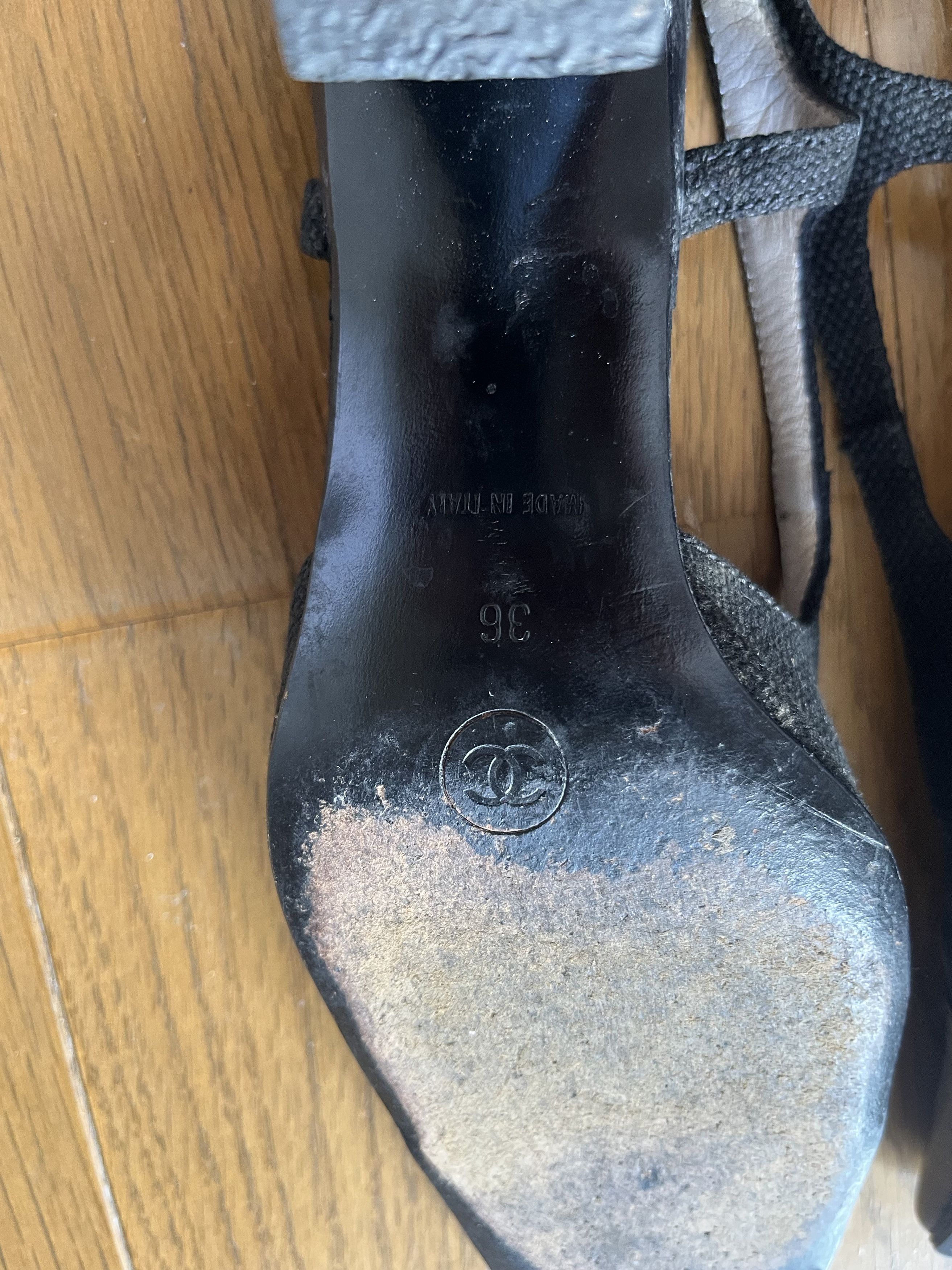 Chanel Chanel black slingback heels Size US 5 / IT 35 - 10 Thumbnail