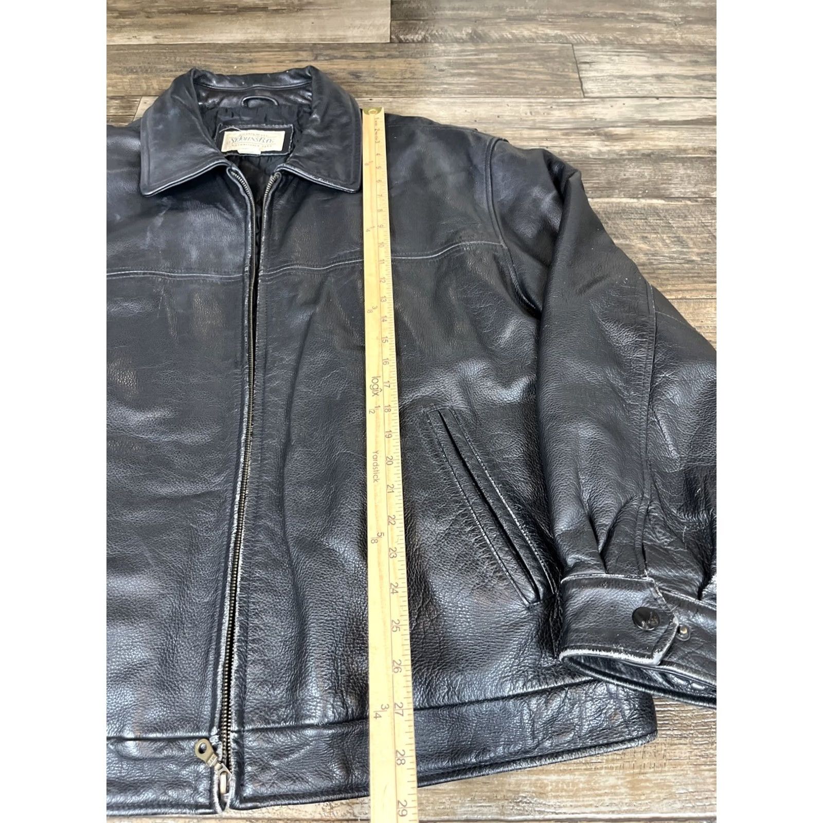 Vintage VINTAGE St. John's Bay Jacket Mens 2XL Black Leather Biker Bomber Lined Zip Coat Size US XXL / EU 58 / 5 - 3 Thumbnail