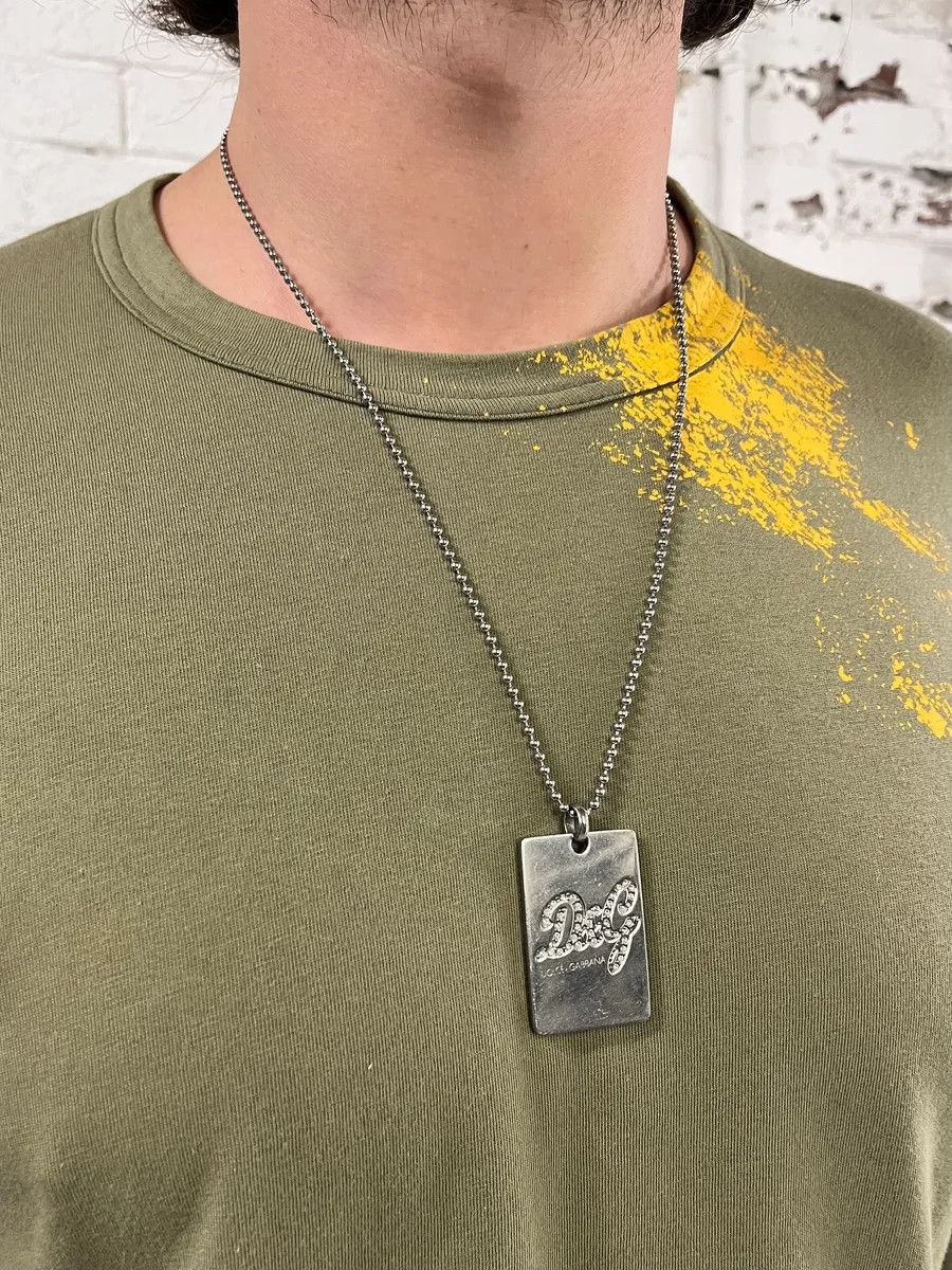Dolce & Gabbana 2000s Dolce & Gabbana Pave Logo Necklace Size ONE SIZE - 5 Thumbnail