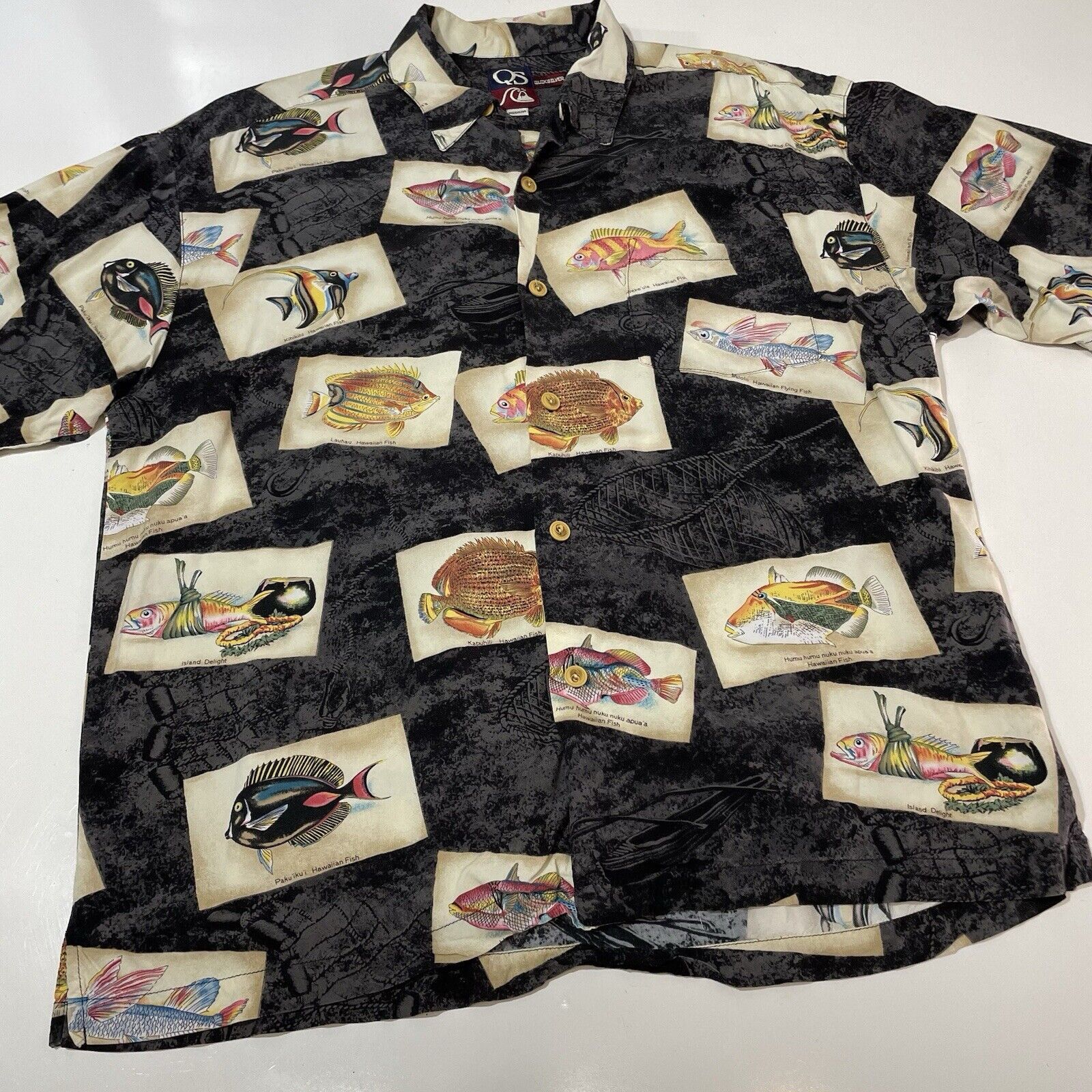 Quicksilver VTG USA Quiksilver QS Shirt Hawaiian Fish Print Shirt Rayon Size US M / EU 48-50 / 2 - 2 Thumbnail