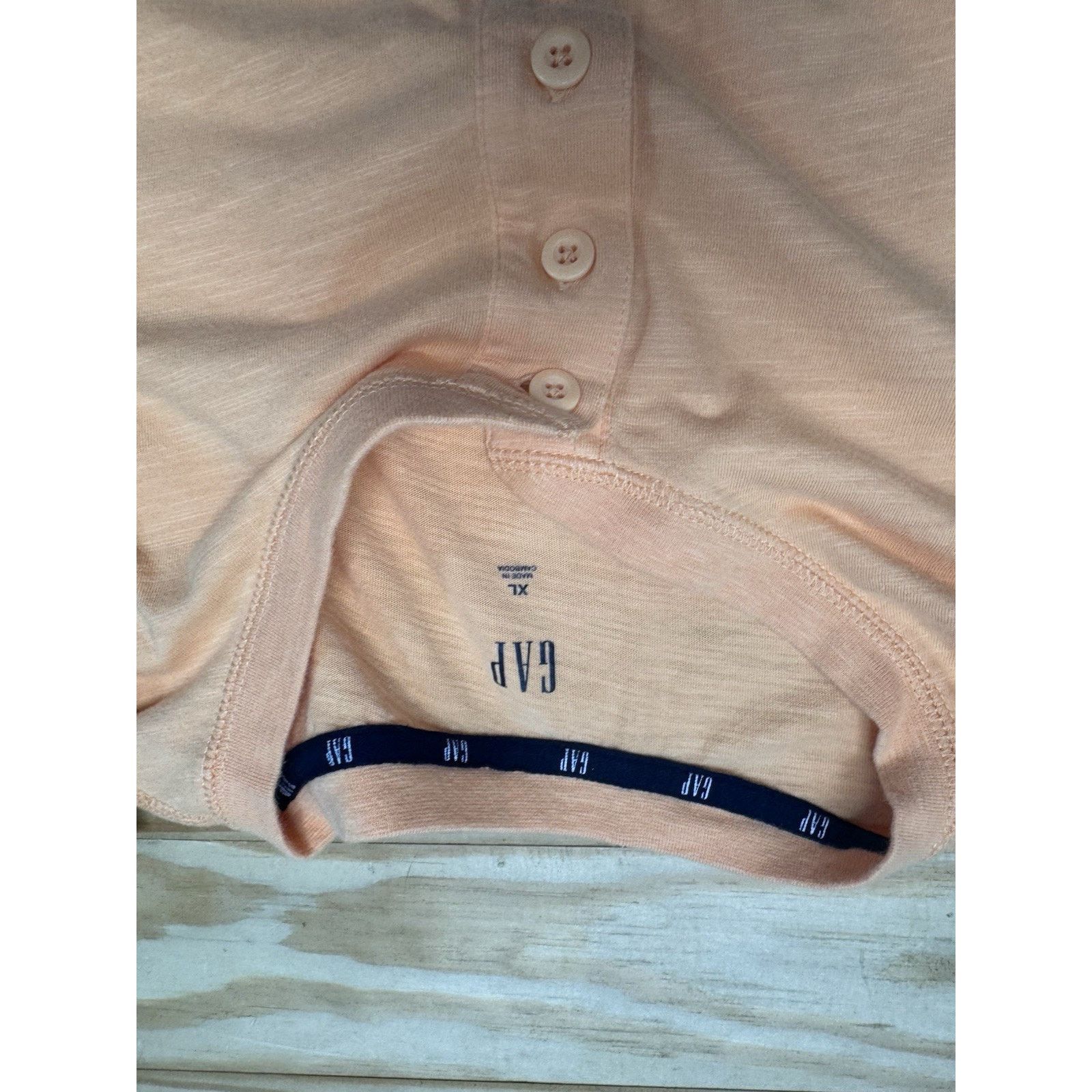 Gap Gap Men’s Henley T-Shirt Orange X-Large Buttons Casual Top Size US XL / EU 56 / 4 - 7 Thumbnail