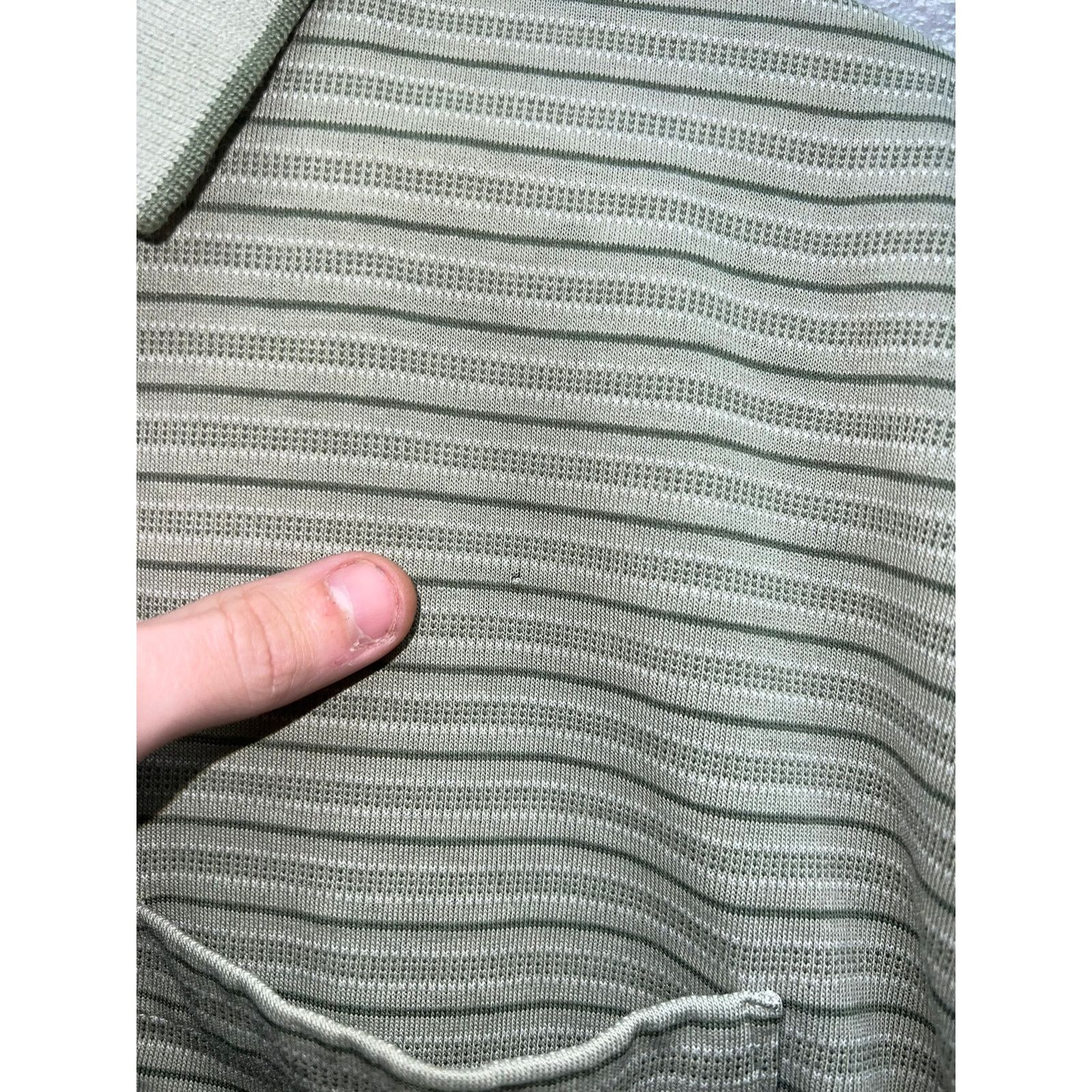 St. Johns Bay St. John's Bay Green Polo Shirt Combed Cotton Striped XL Size US XL / EU 56 / 4 - 4 Thumbnail